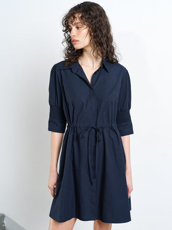 Cambria Cotton Cinched Waist Shirt Dress