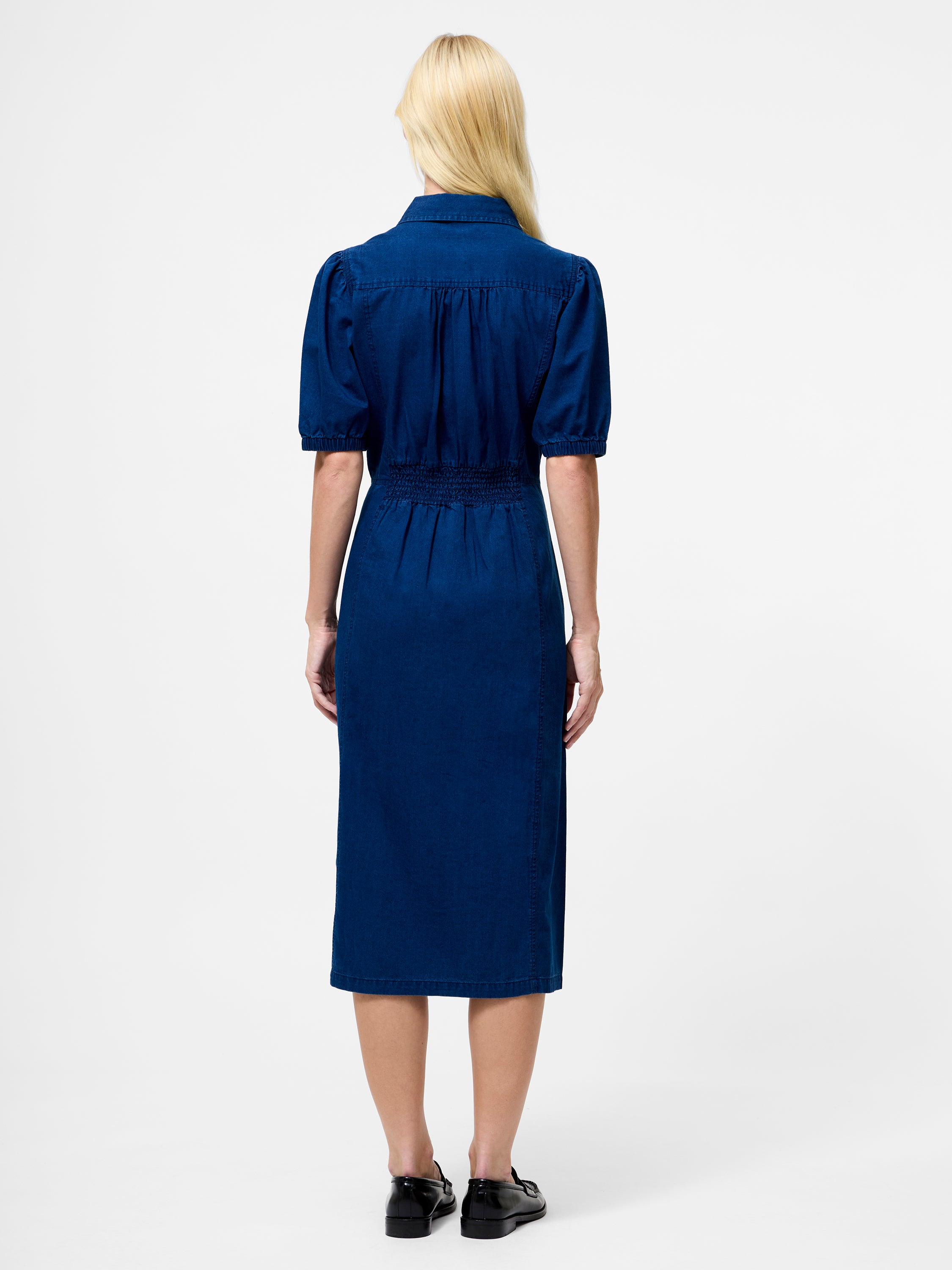 Chambray Denim Button Through Shirt Dress