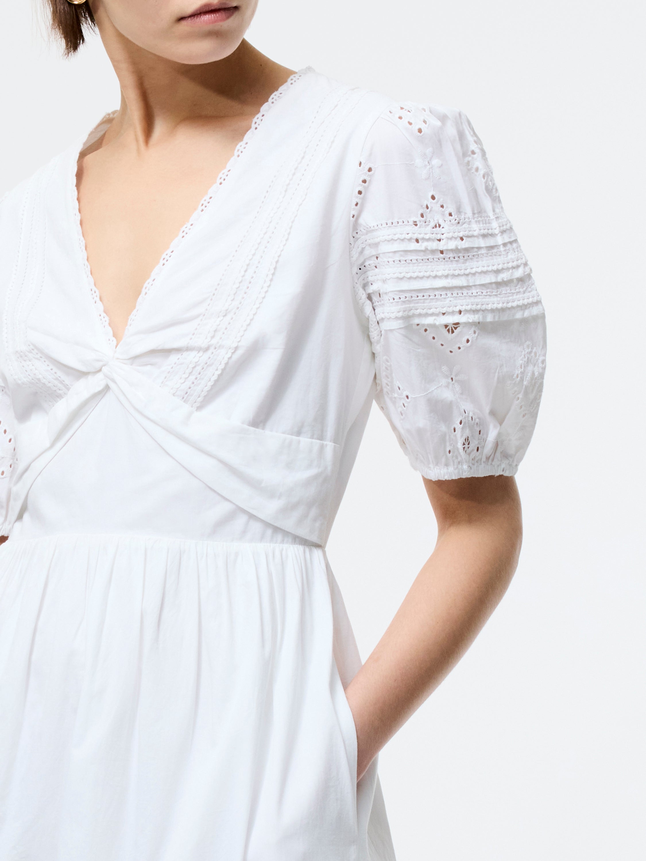 Cambria Cotton Broderie Midi Dress