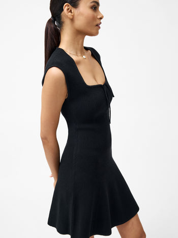 Cosysoft Tie Front Flared Mini Dress