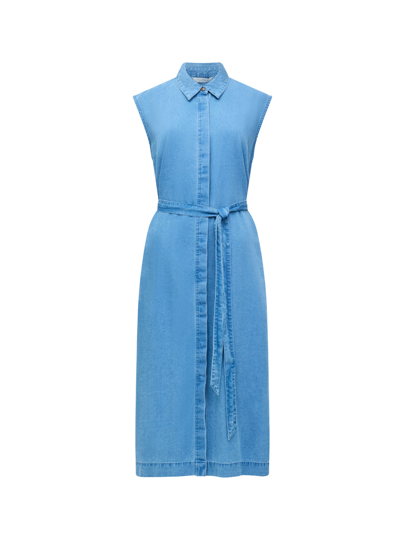 Zaves Chambray Denim Midi Dress