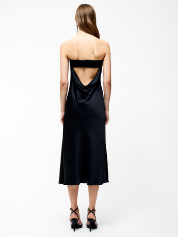 Oona Satin Bandeau Midi Dress