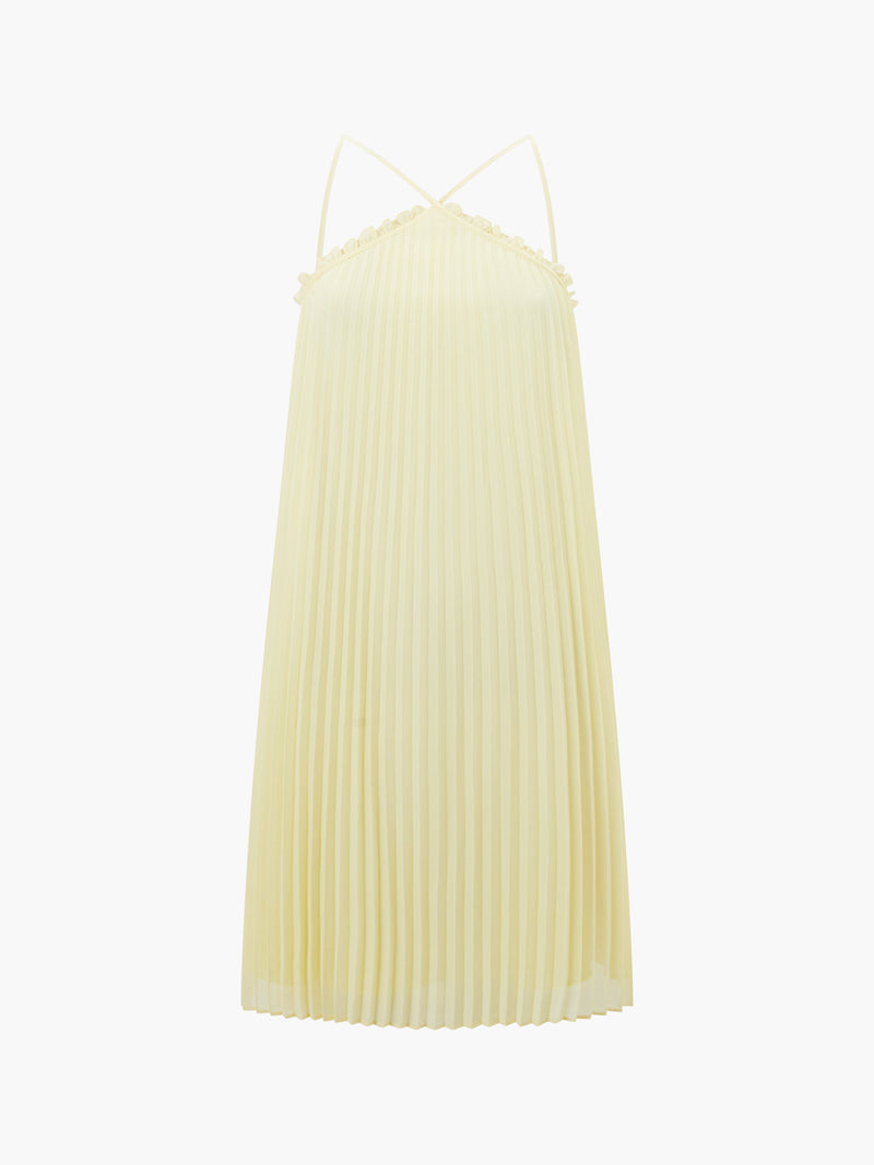 Sunburst Pleated Halterneck Mini Dress