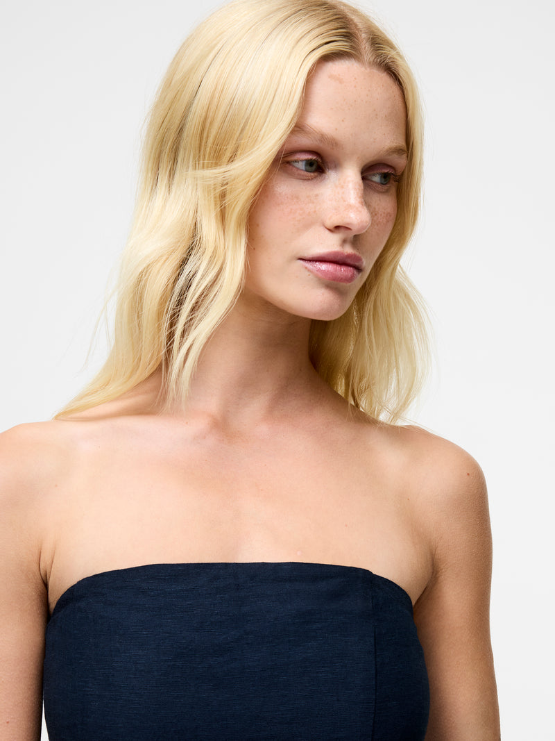 Birdie Linen Bandeau Mini Dress