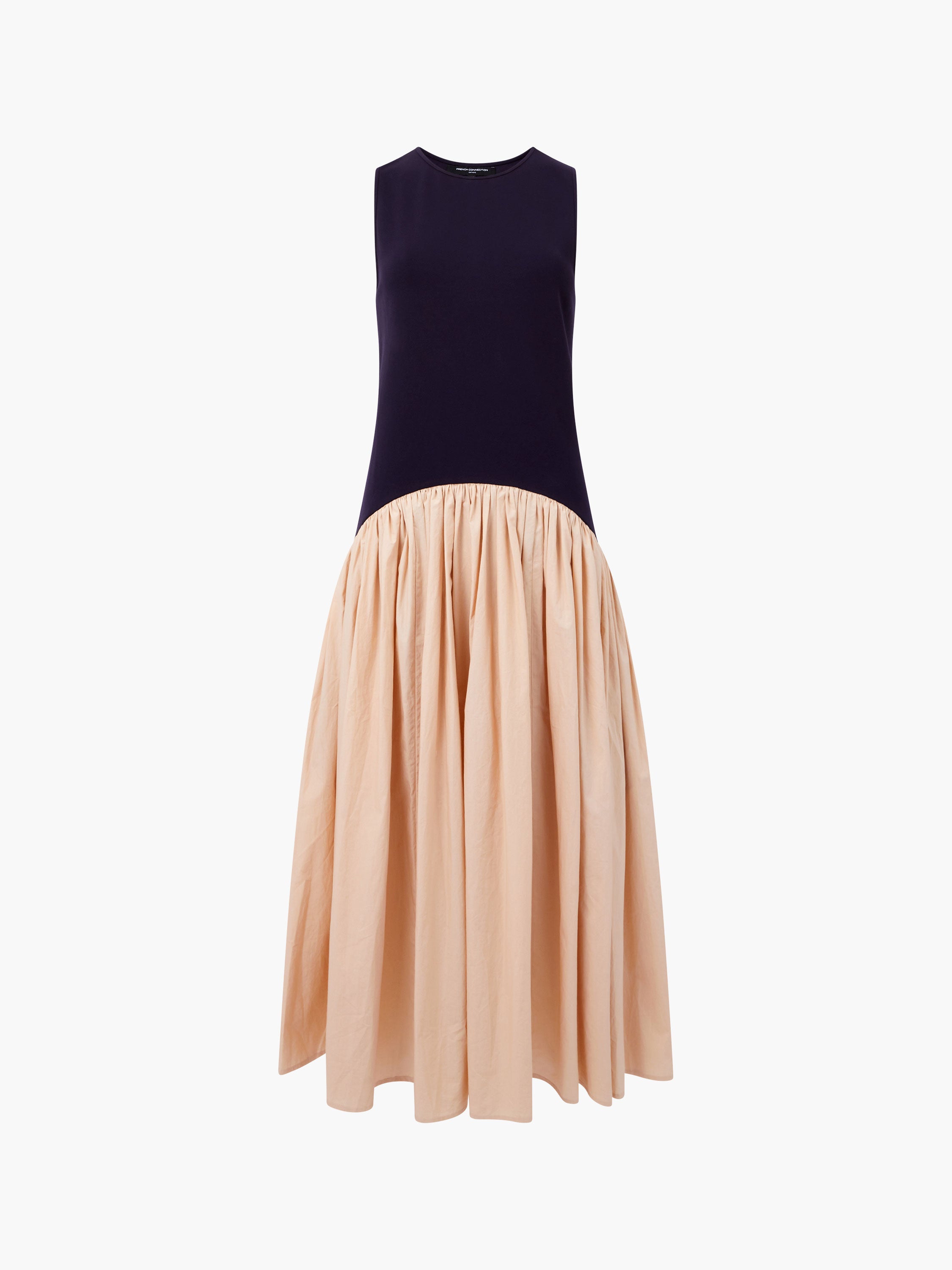Kayle Jia Mix Drop Waist Midi Dress