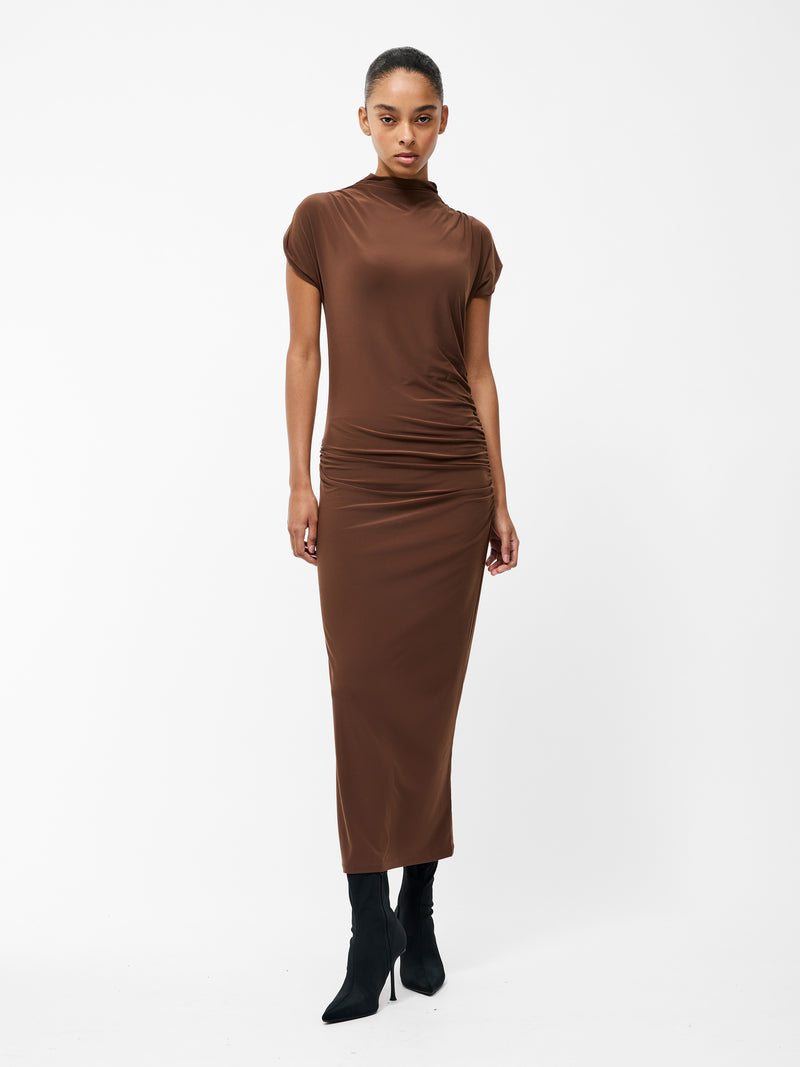 Draped Samira Mock Neck Dress