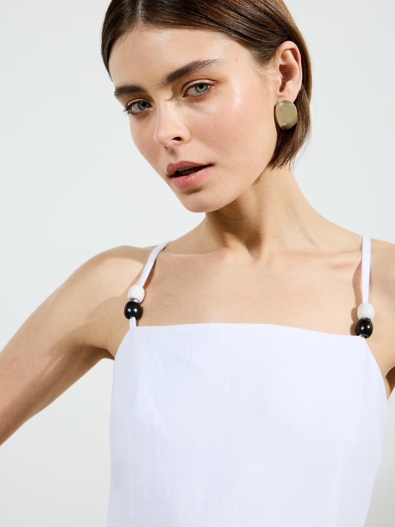 Ariette Linen Scalloped Mini Dress