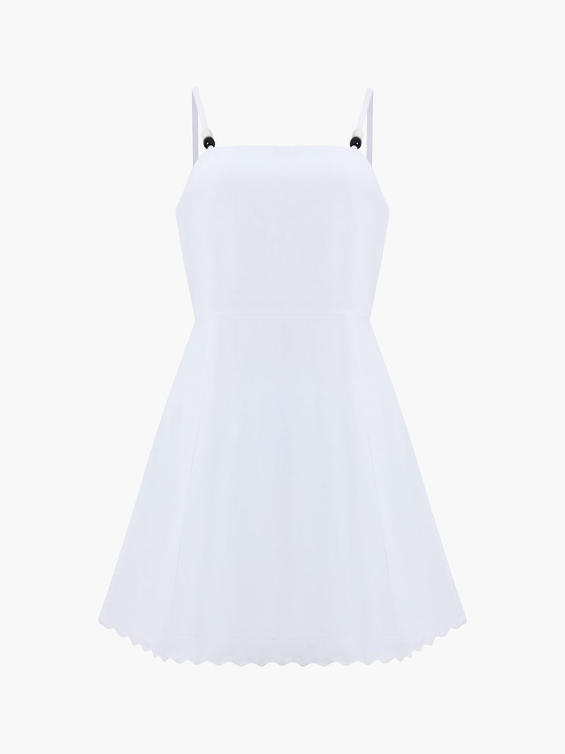 Ariette Linen Scalloped Mini Dress