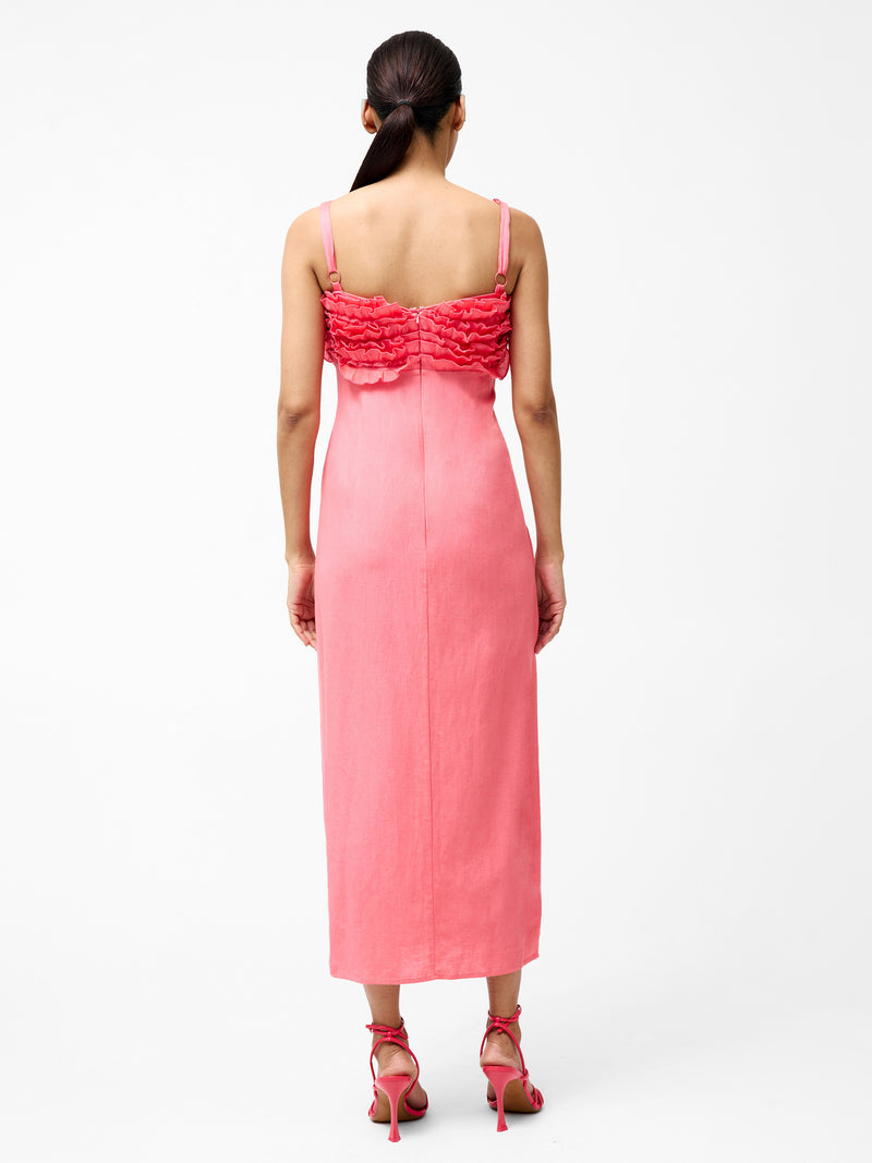 Ariette Ruffled Bust Midi Dress