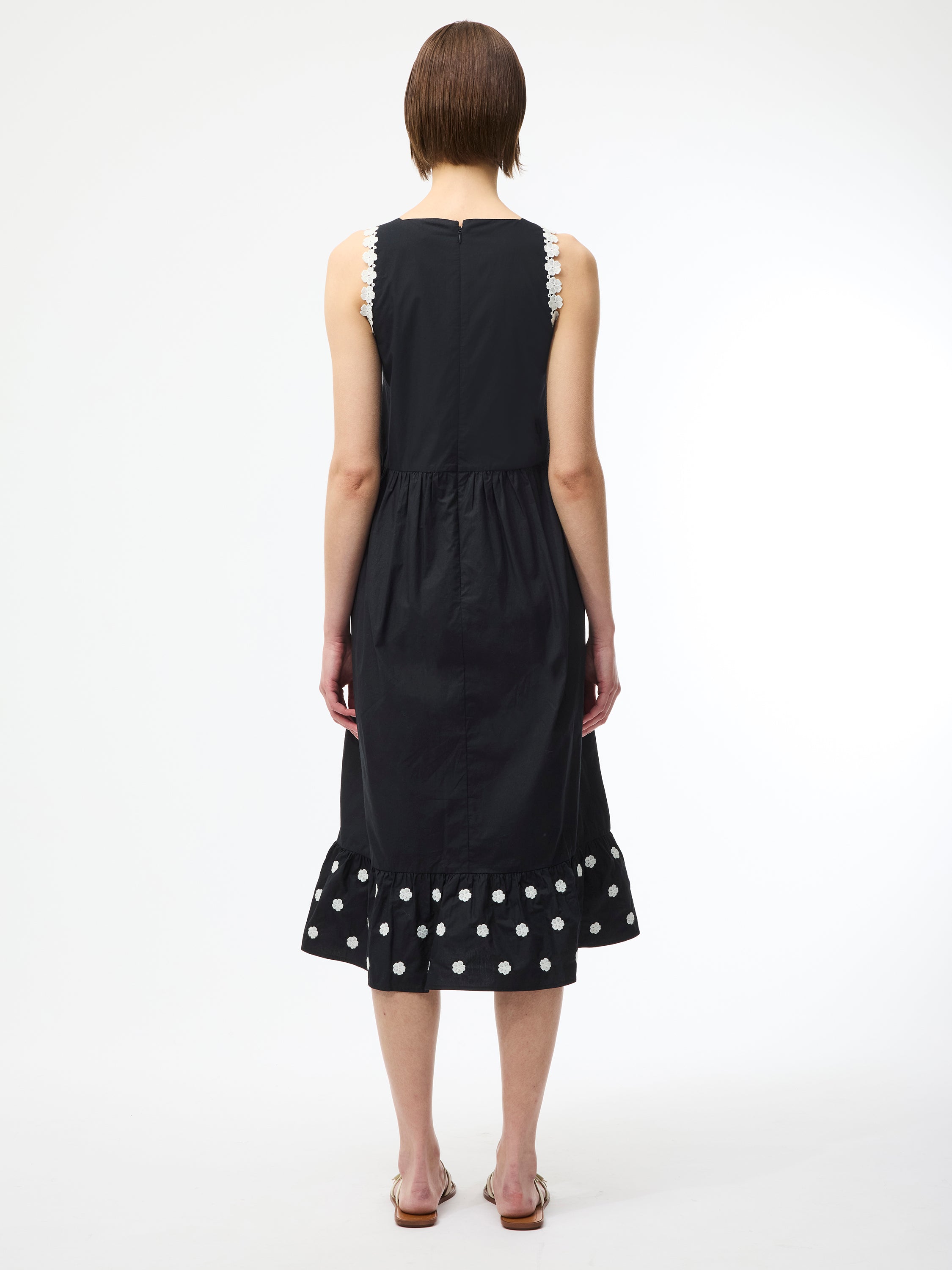 Devin Poplin Embroidered Midi Dress