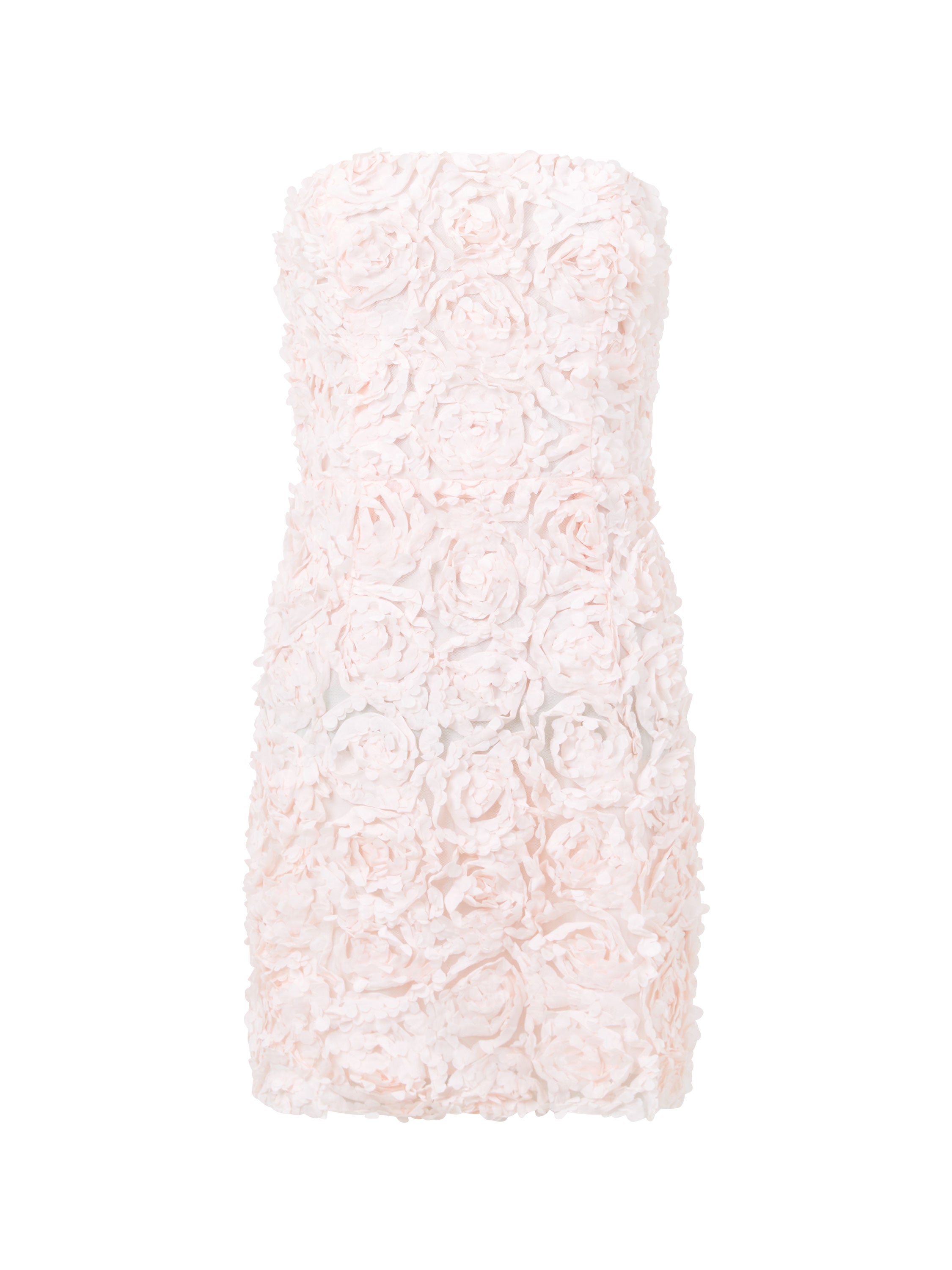 Cher Rosette Textured Bandeau Mini Dress