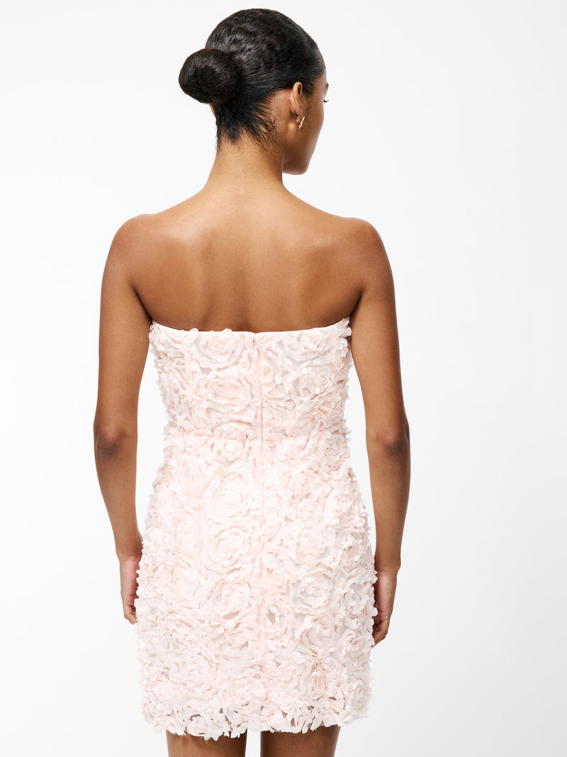 Cher Rosette Textured Bandeau Mini Dress