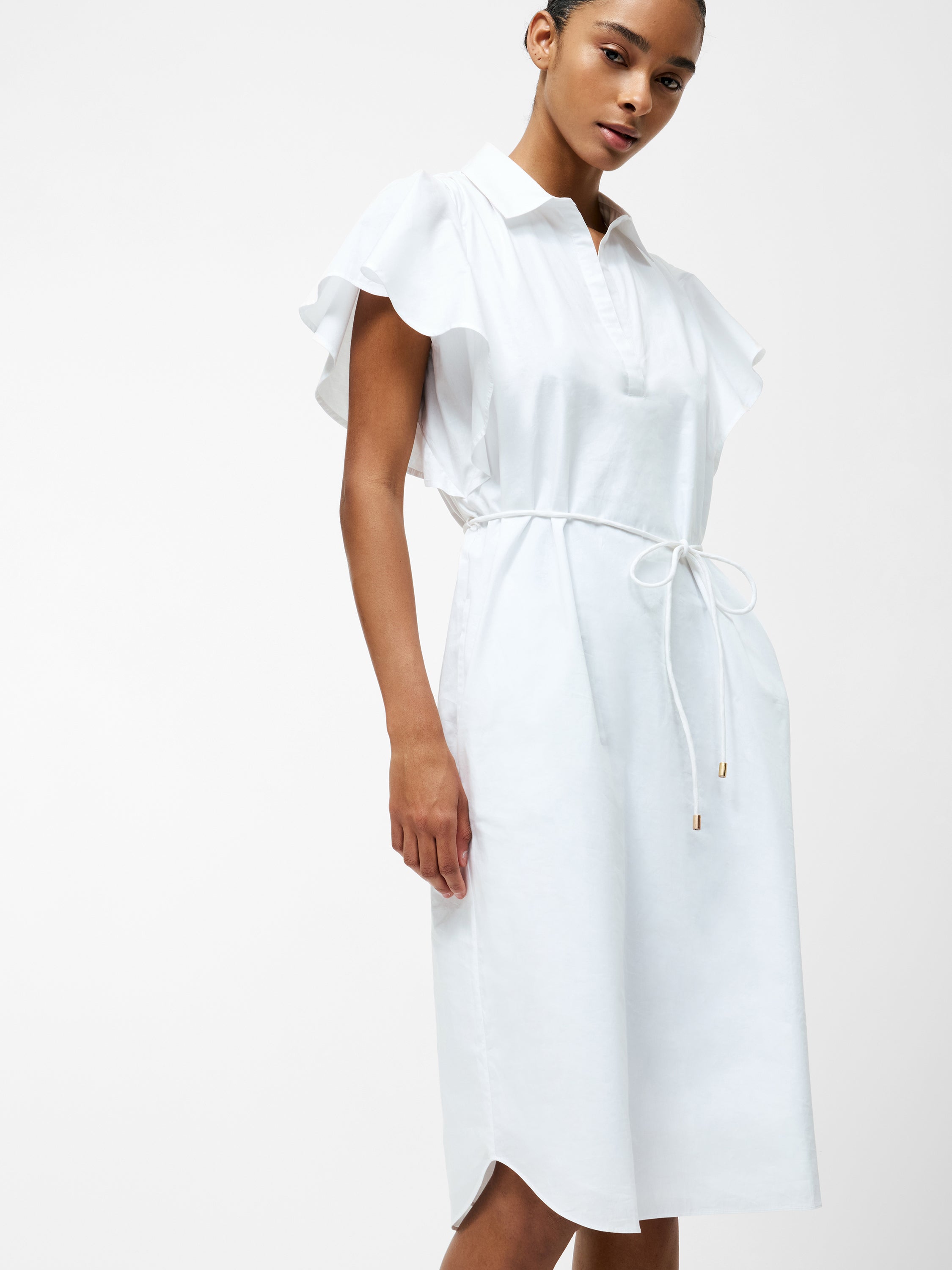 Cambria Cotton Belted Midi Dress