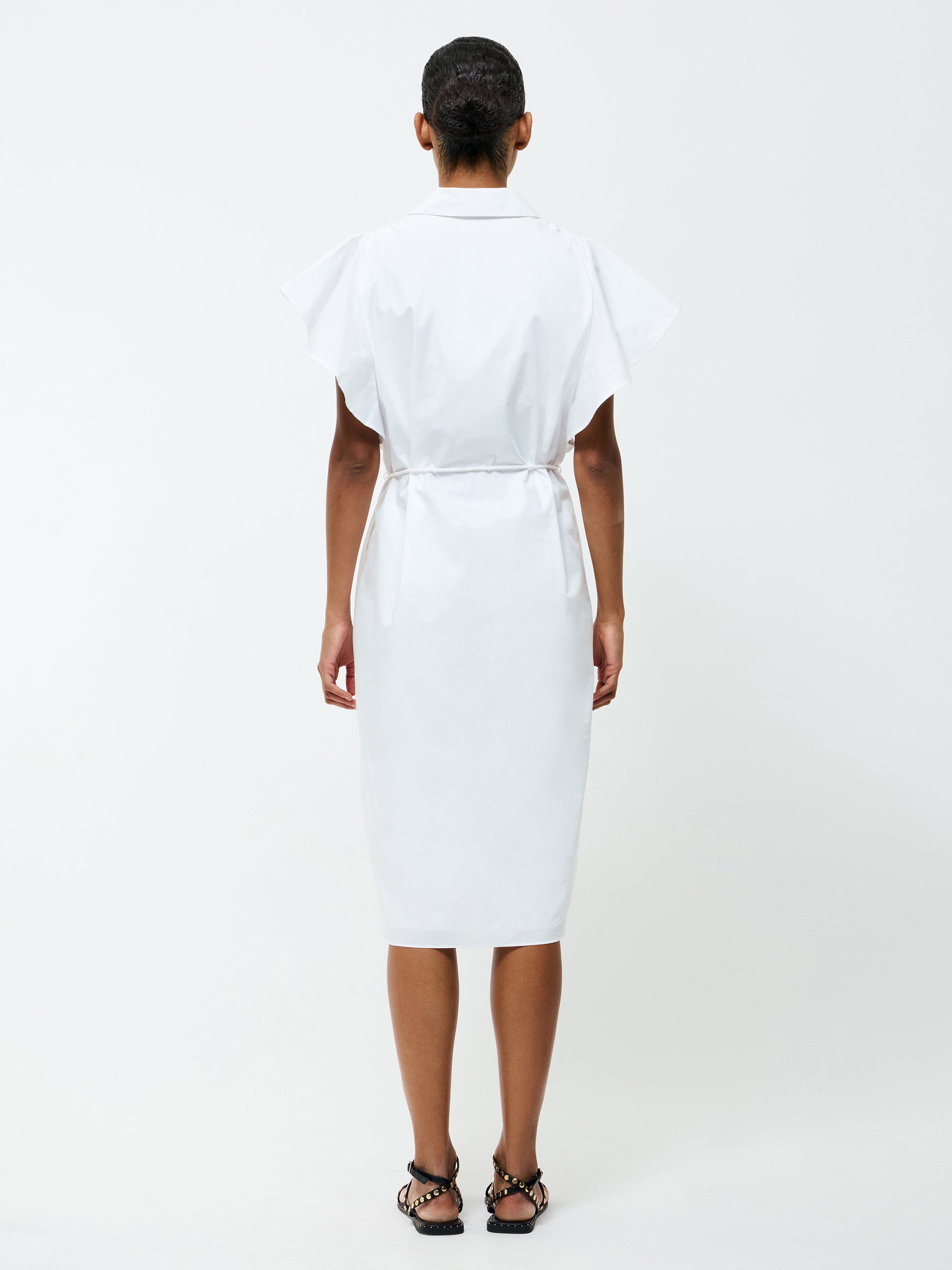 Cambria Cotton Belted Midi Dress