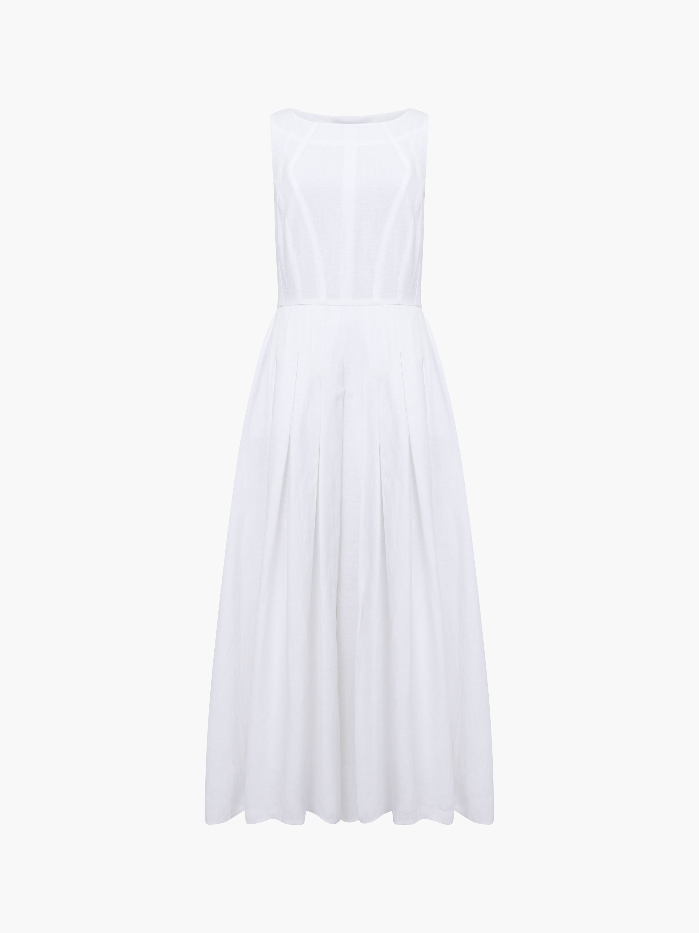 Ariette Linen Blend Sleeveless Midi Dress