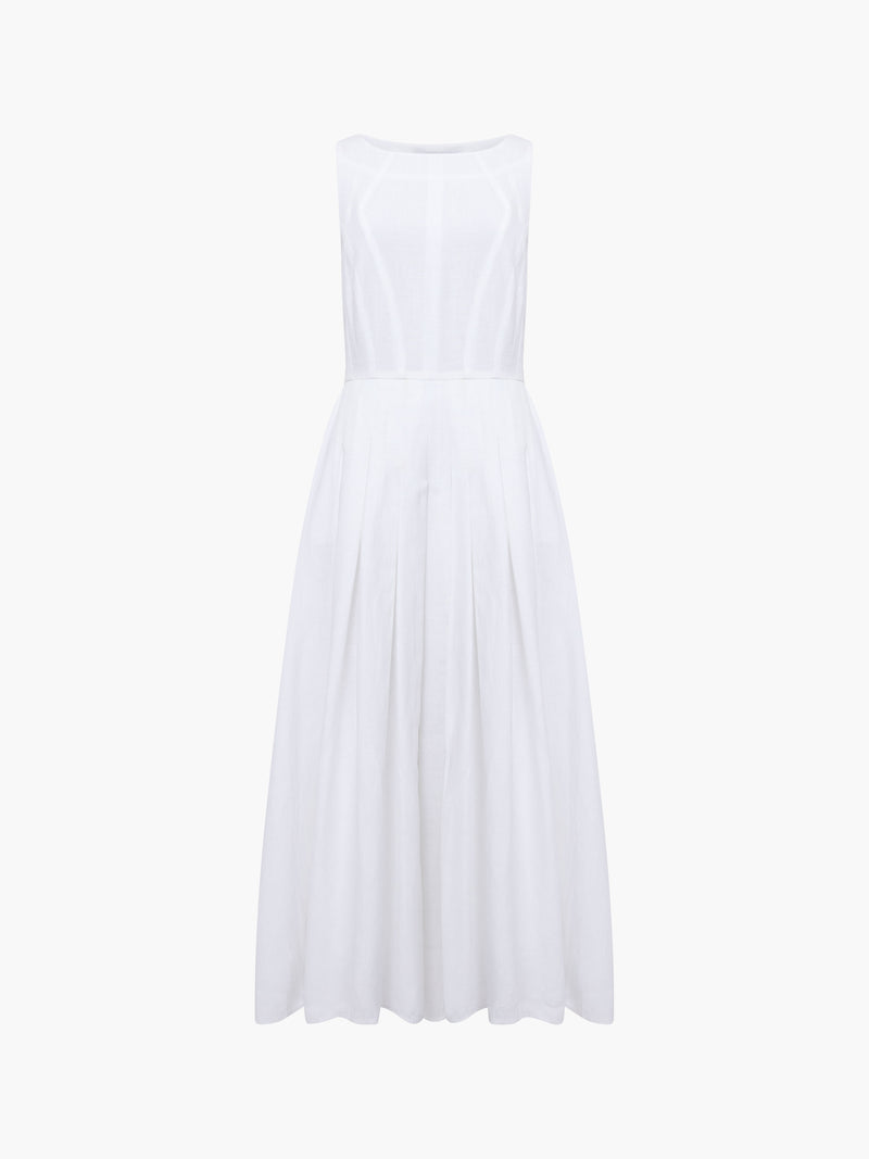 Ariette Linen Blend Sleeveless Midi Dress