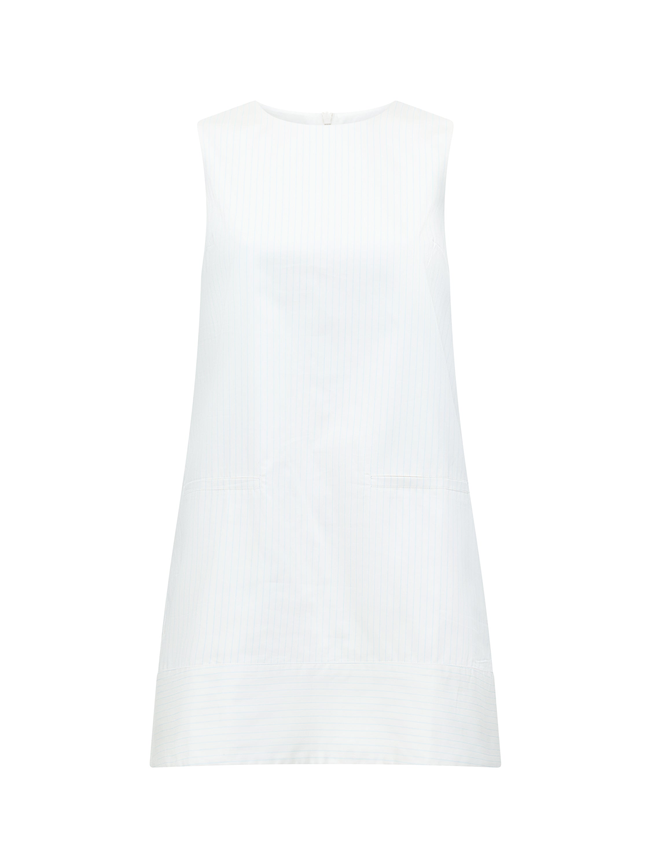 Pinstripe Sleeveless Shift Dress
