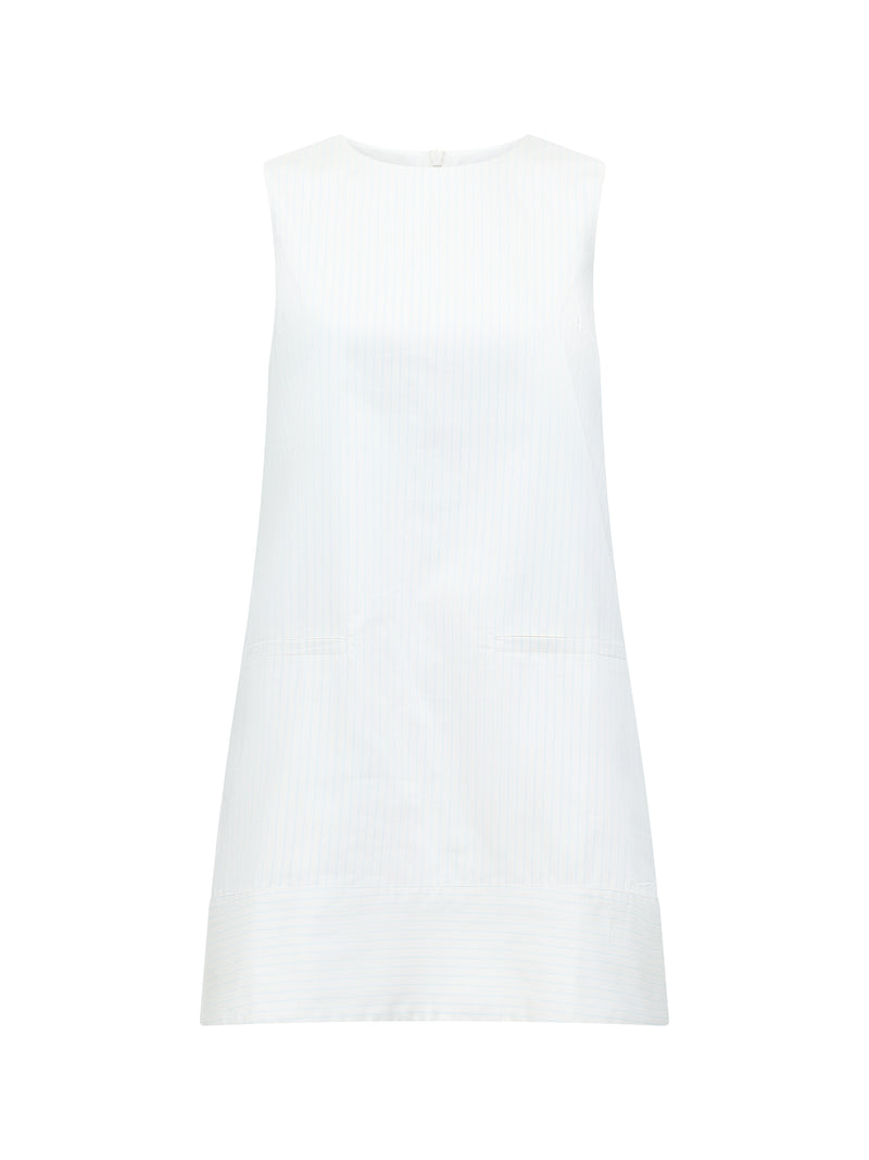 Pinstripe Sleeveless Shift Dress
