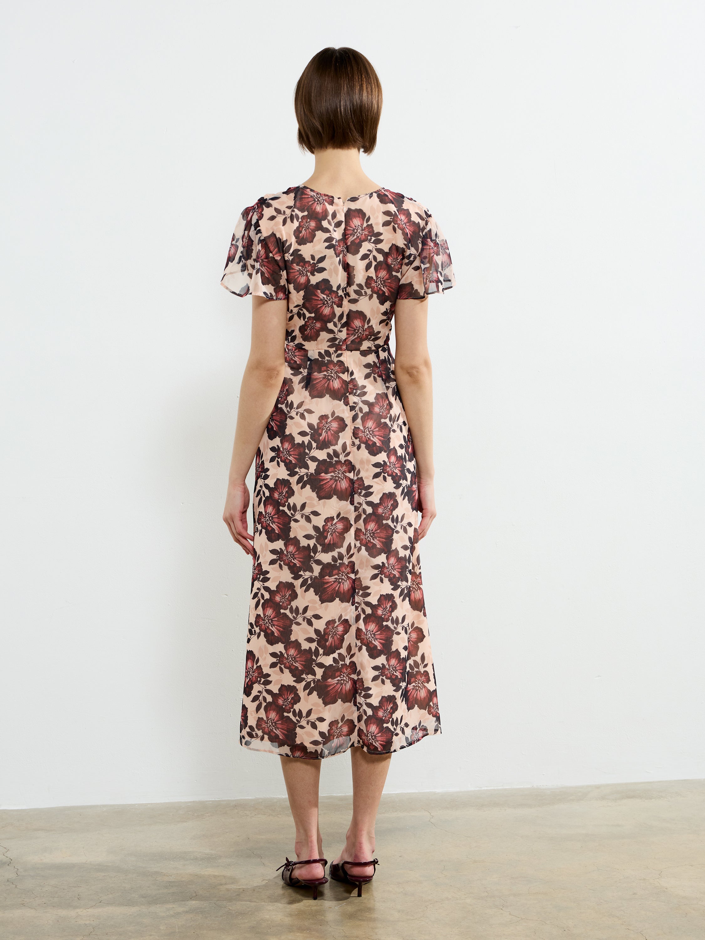 Elyse Flutter Sleeve Tea Dress