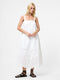 Cotton Square Neck Broderie Anglaise Midi Dress