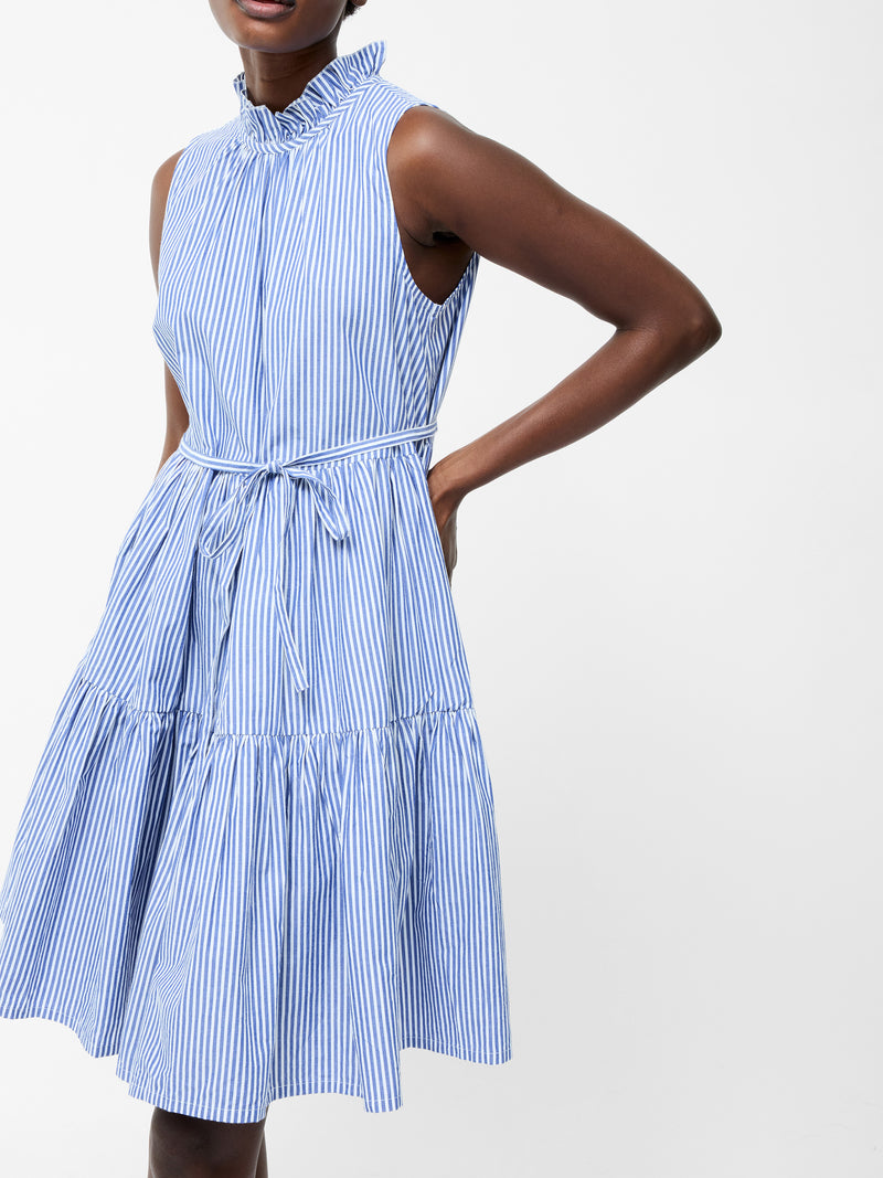 Tiered Stripe Poplin Dress