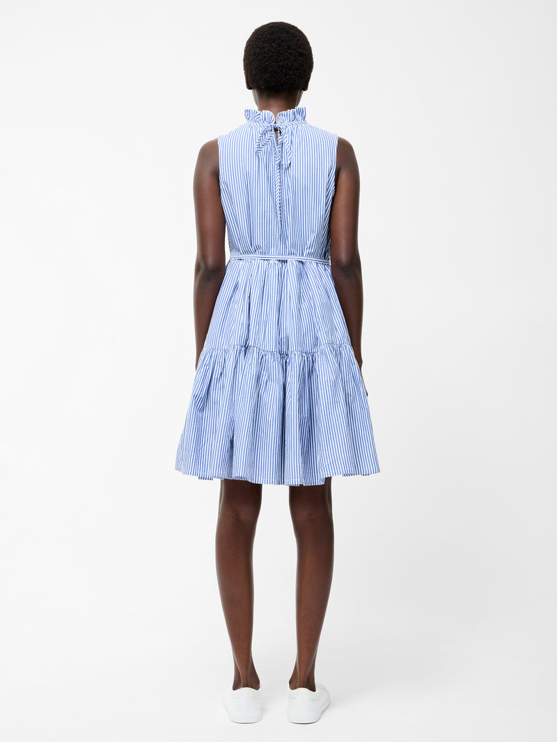 Tiered Stripe Poplin Dress