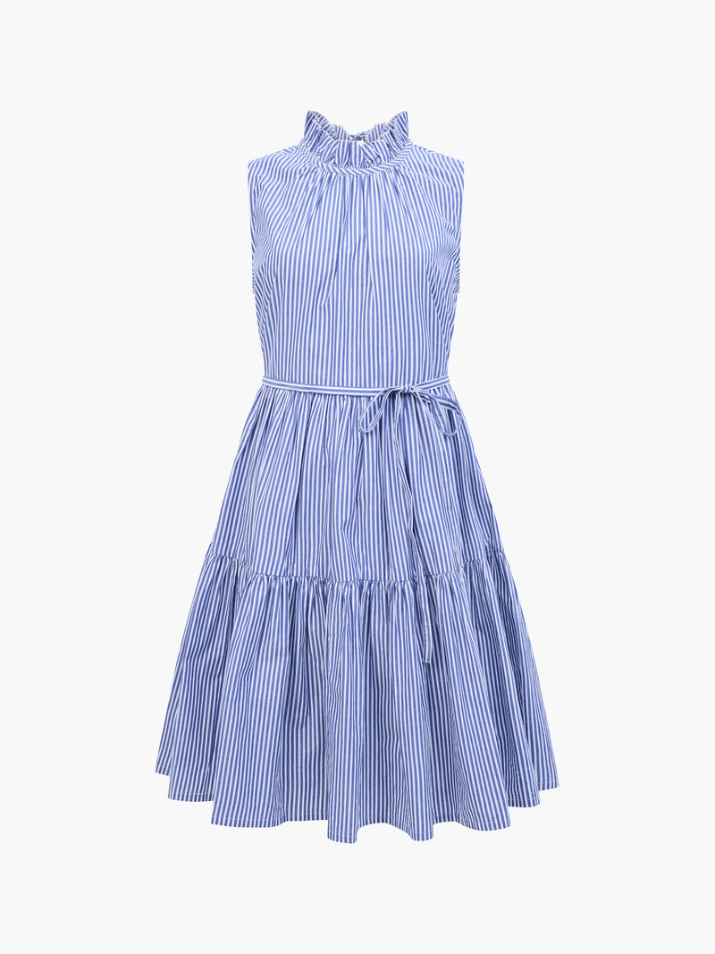 Tiered Stripe Poplin Dress