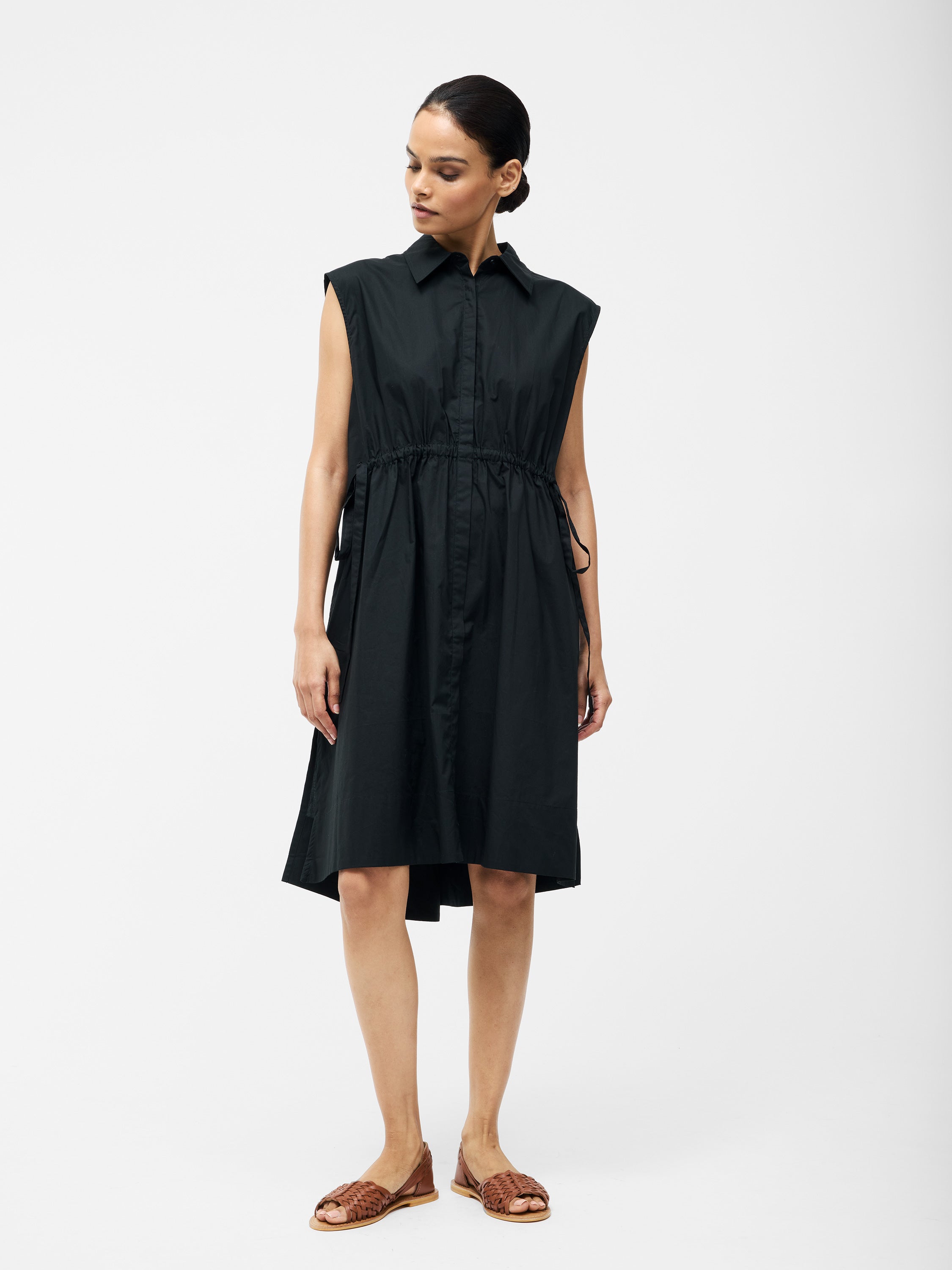 Poplin Tie Sleeveless Dress