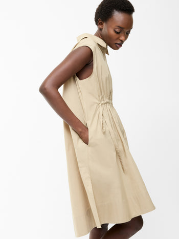 Poplin Tie Sleeveless Dress