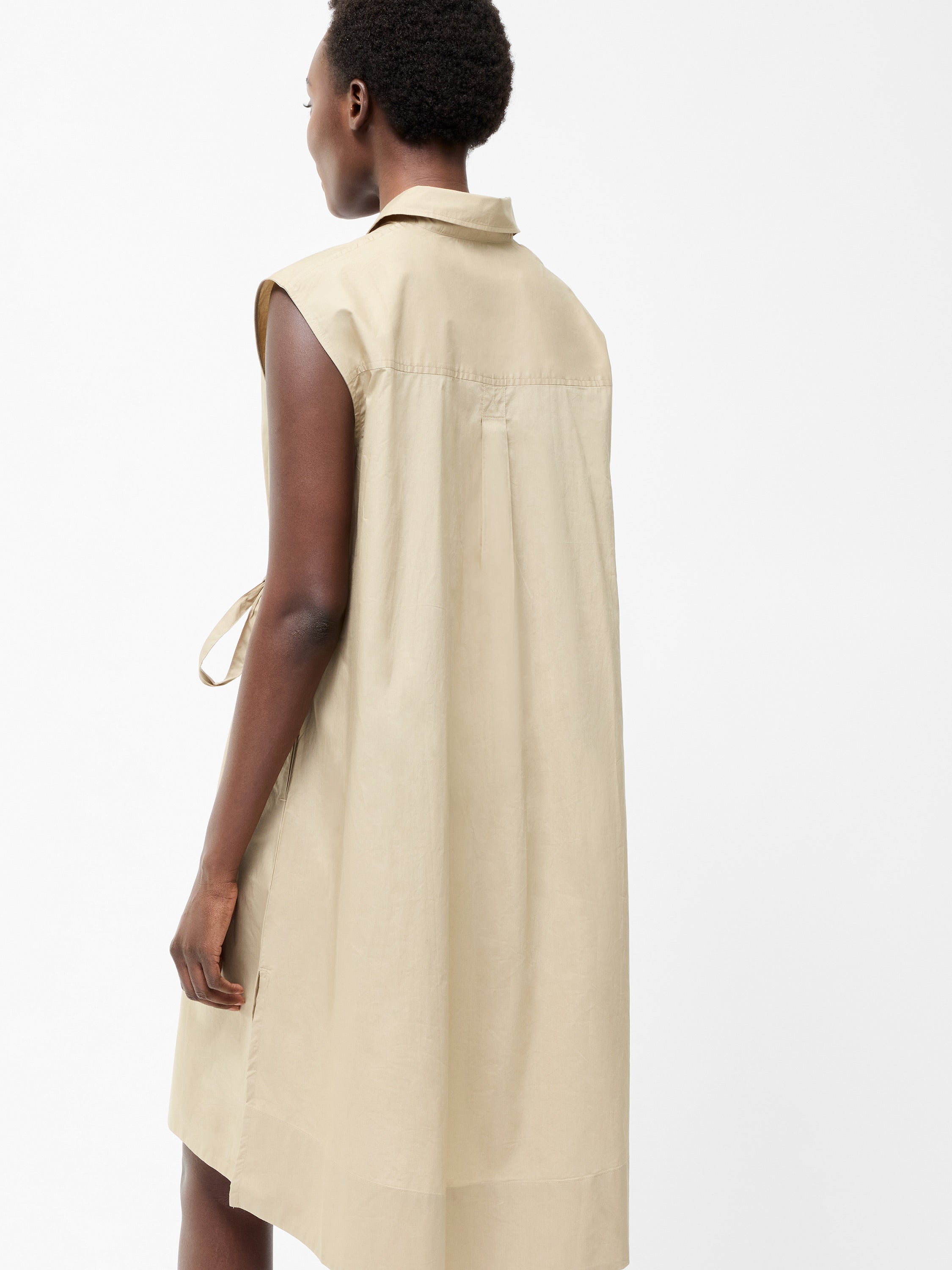 Poplin Tie Sleeveless Dress