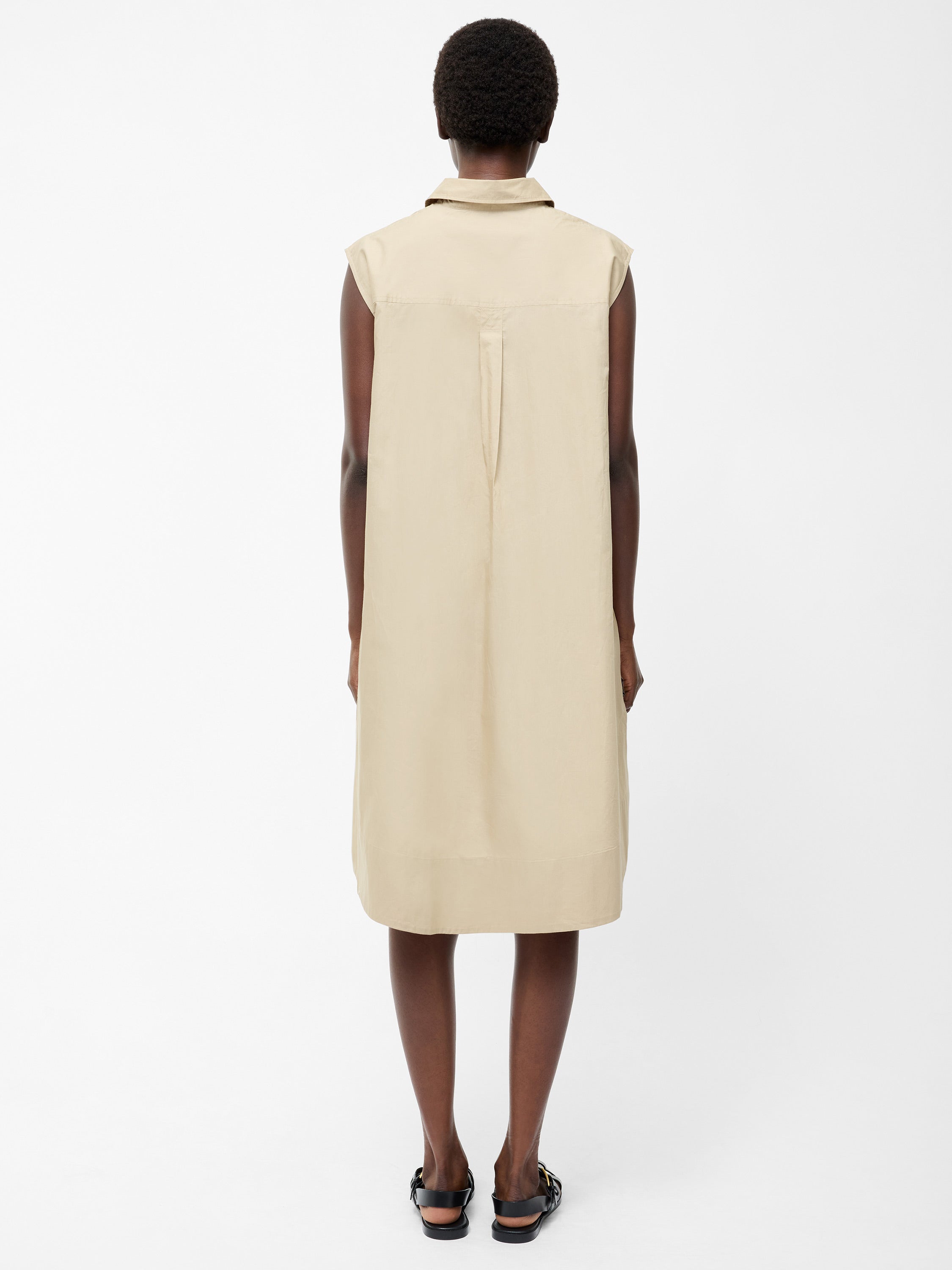 Poplin Tie Sleeveless Dress