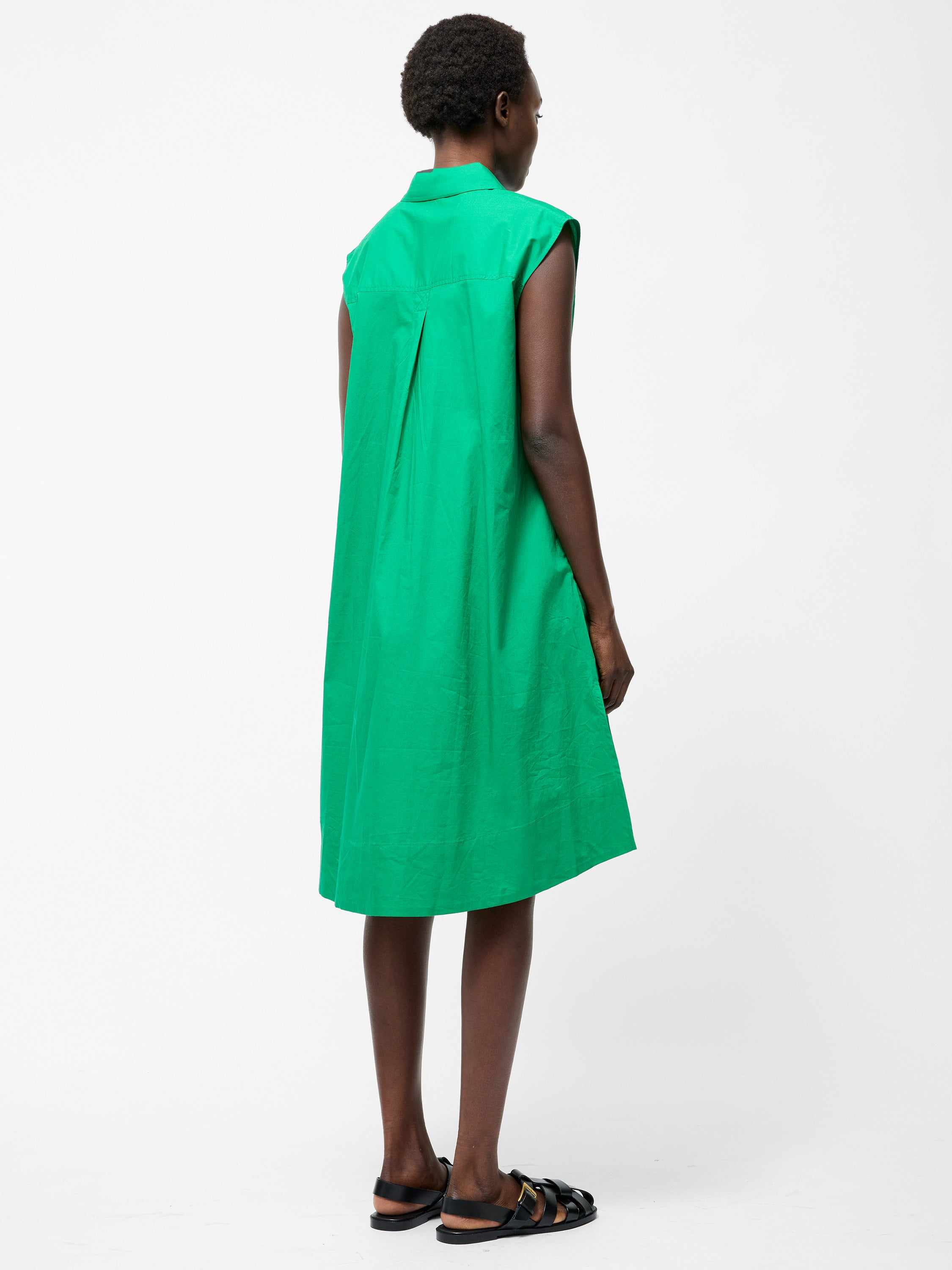 Poplin Tie Sleeveless Dress