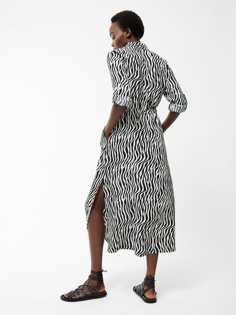 Seine Zebra Tie Shirt Dress