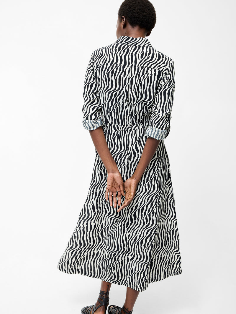 Seine Zebra Tie Shirt Dress