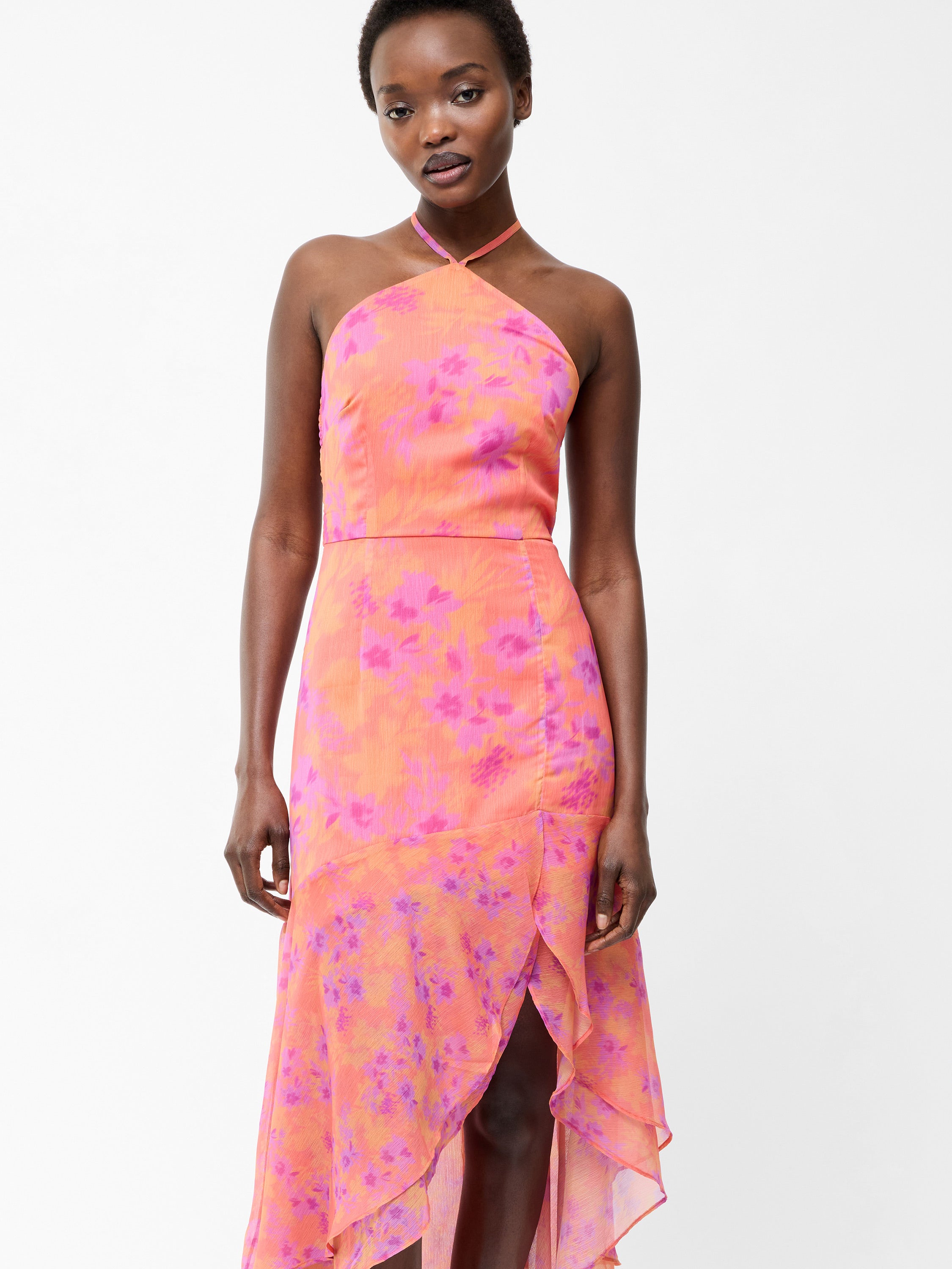 Arla Ruffle Halterneck Dress