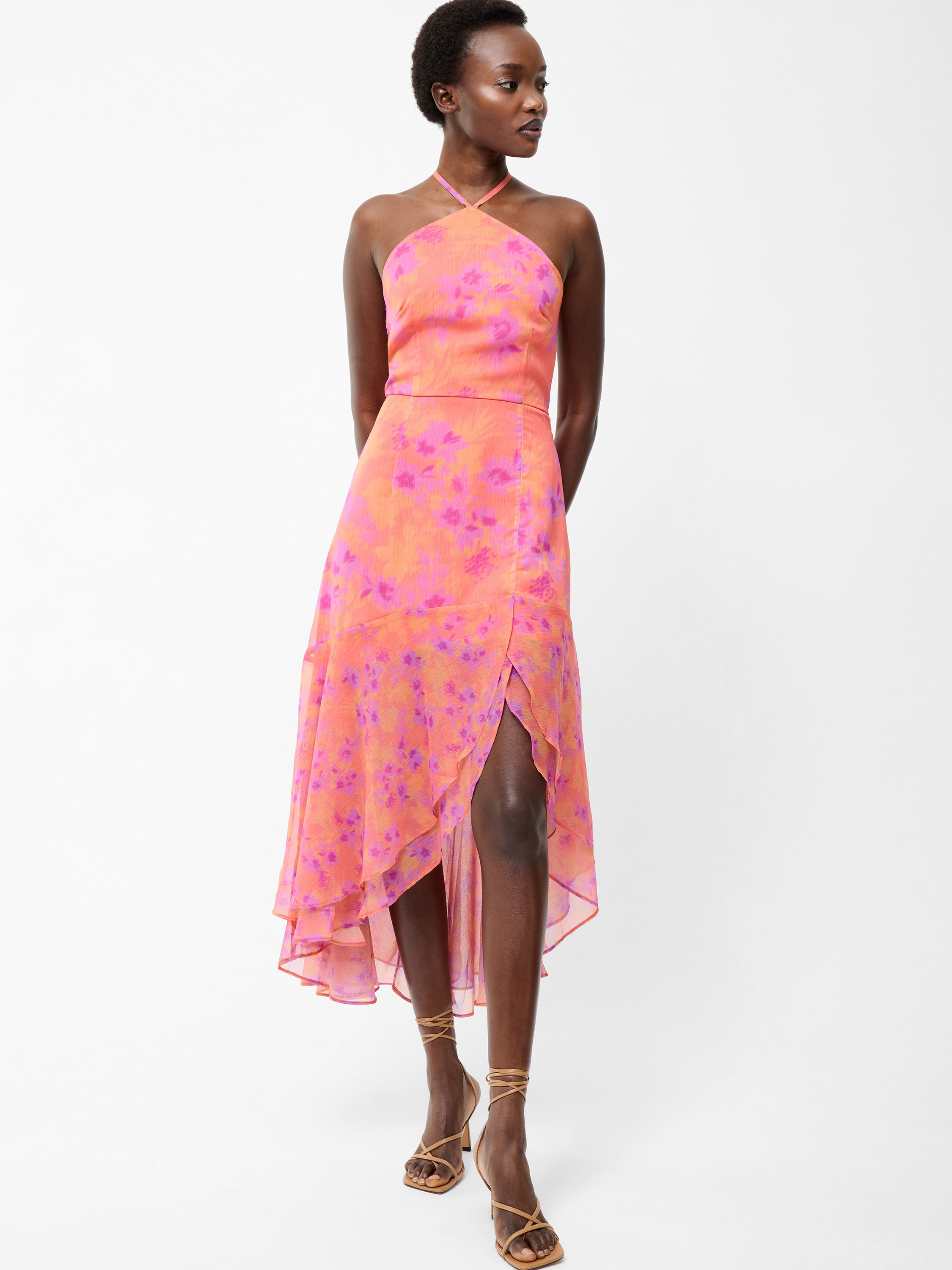 Arla Ruffle Halterneck Dress