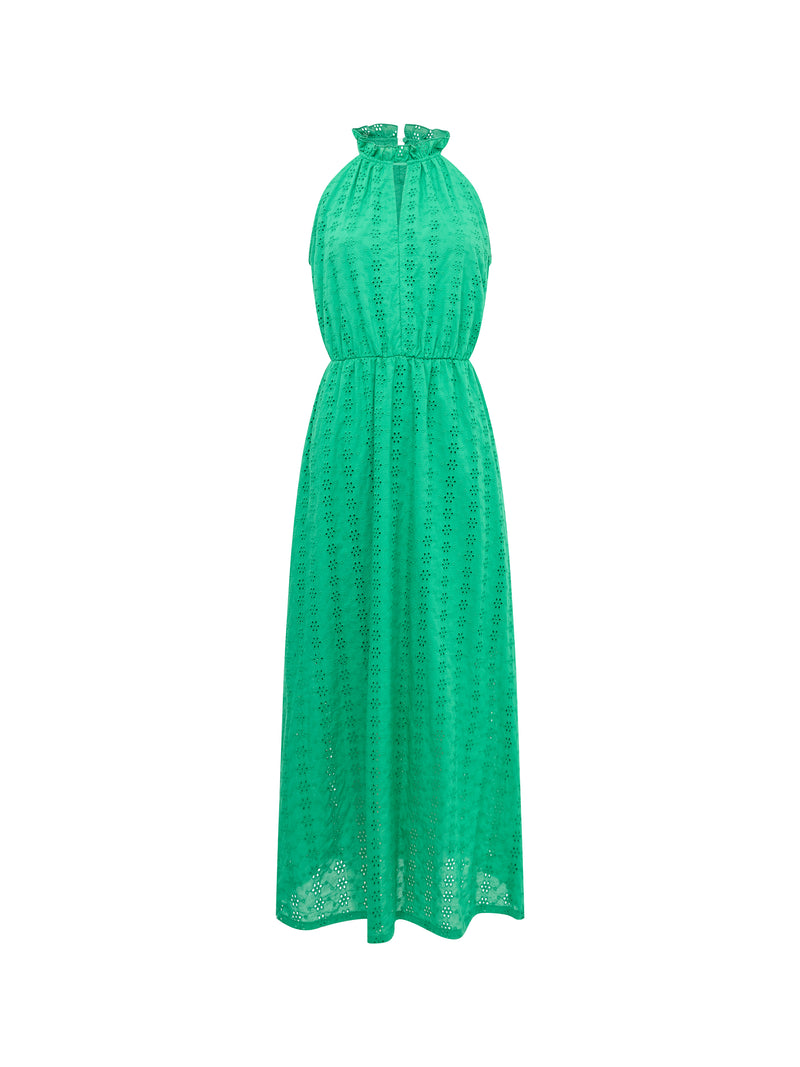 Broderie Halterneck Midi Dress
