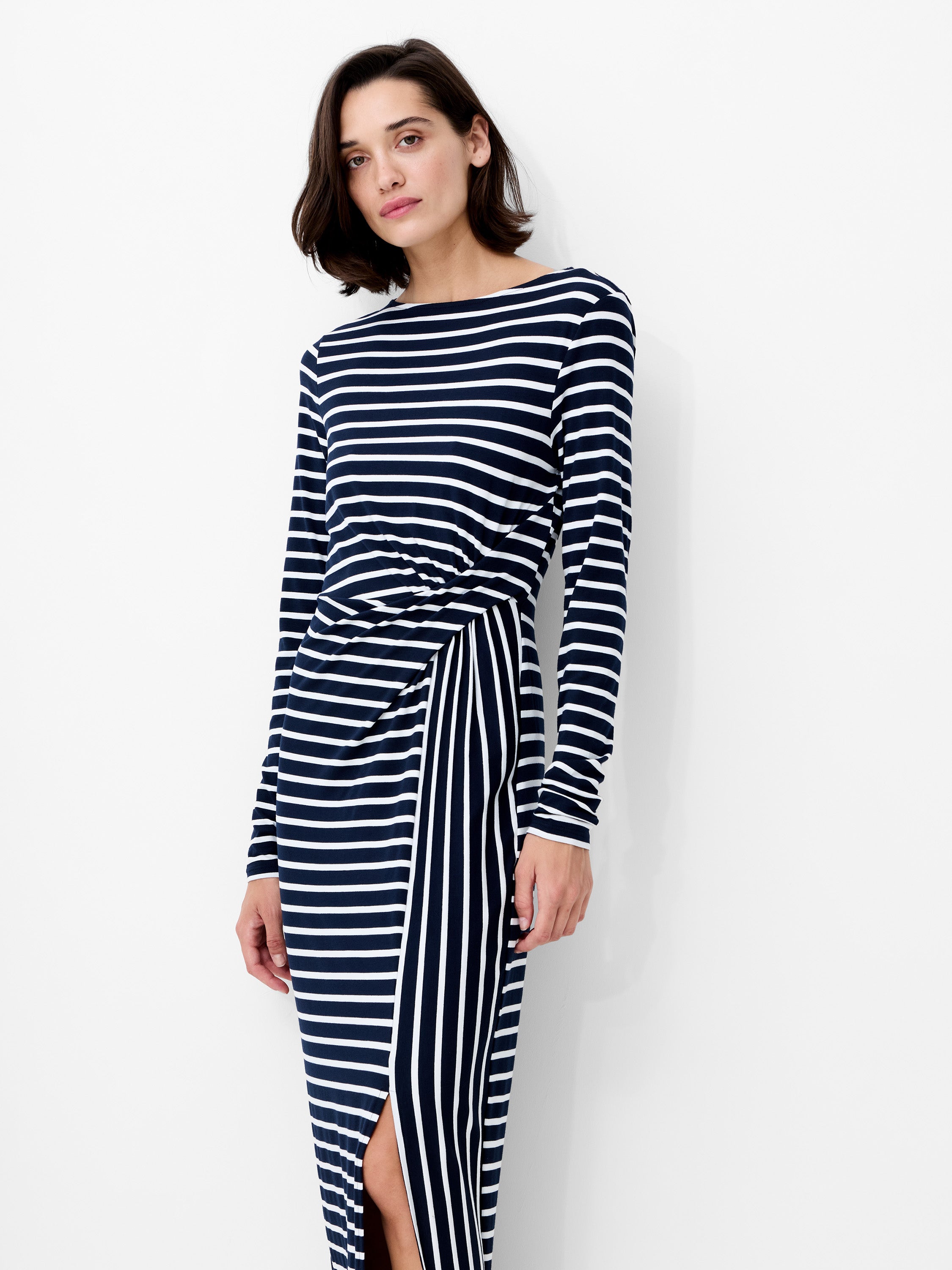 Kyra Jersey Striped Midaxi Dress