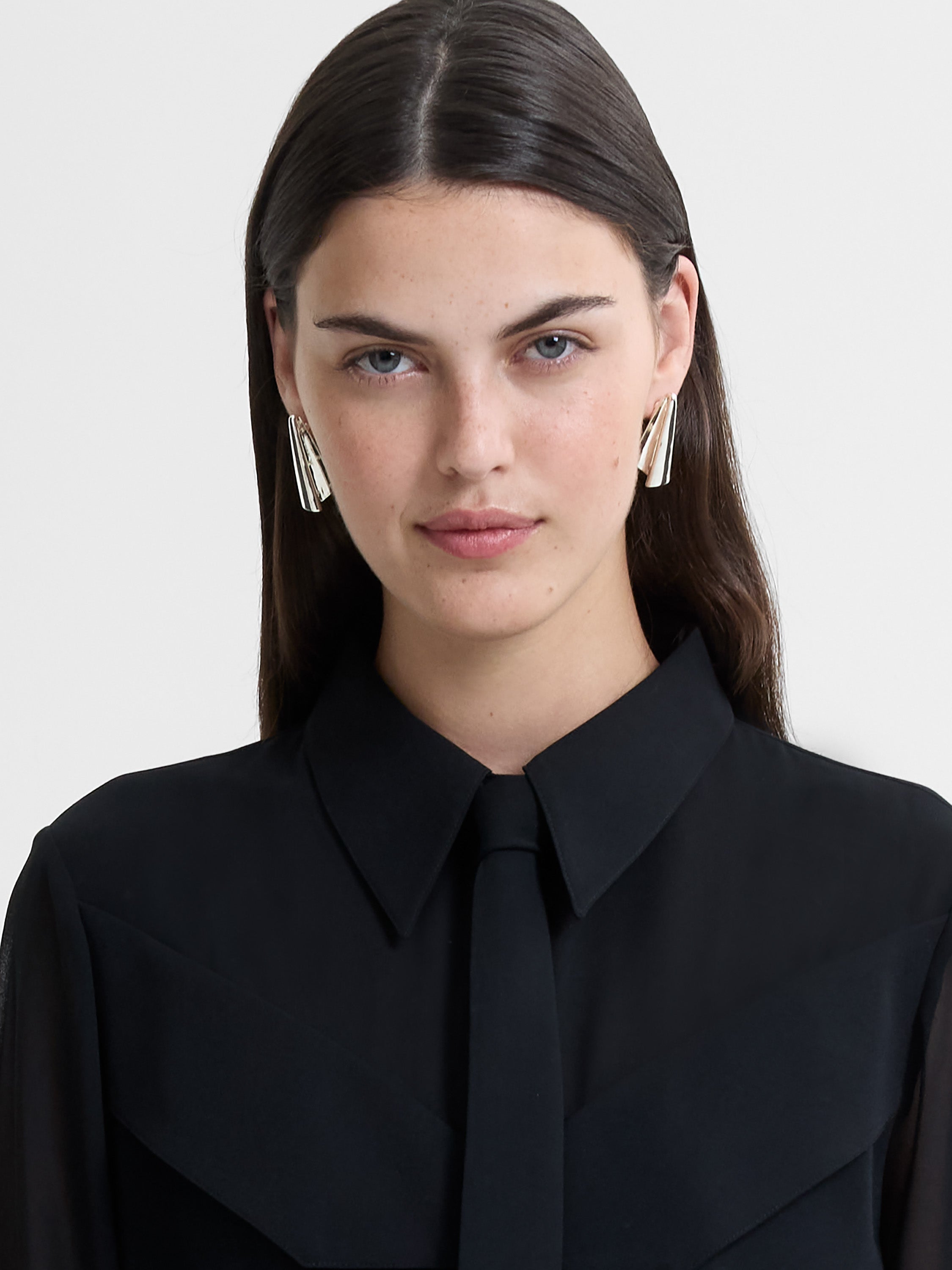 Arezzo Tie-Neck Mini Shirt Dress
