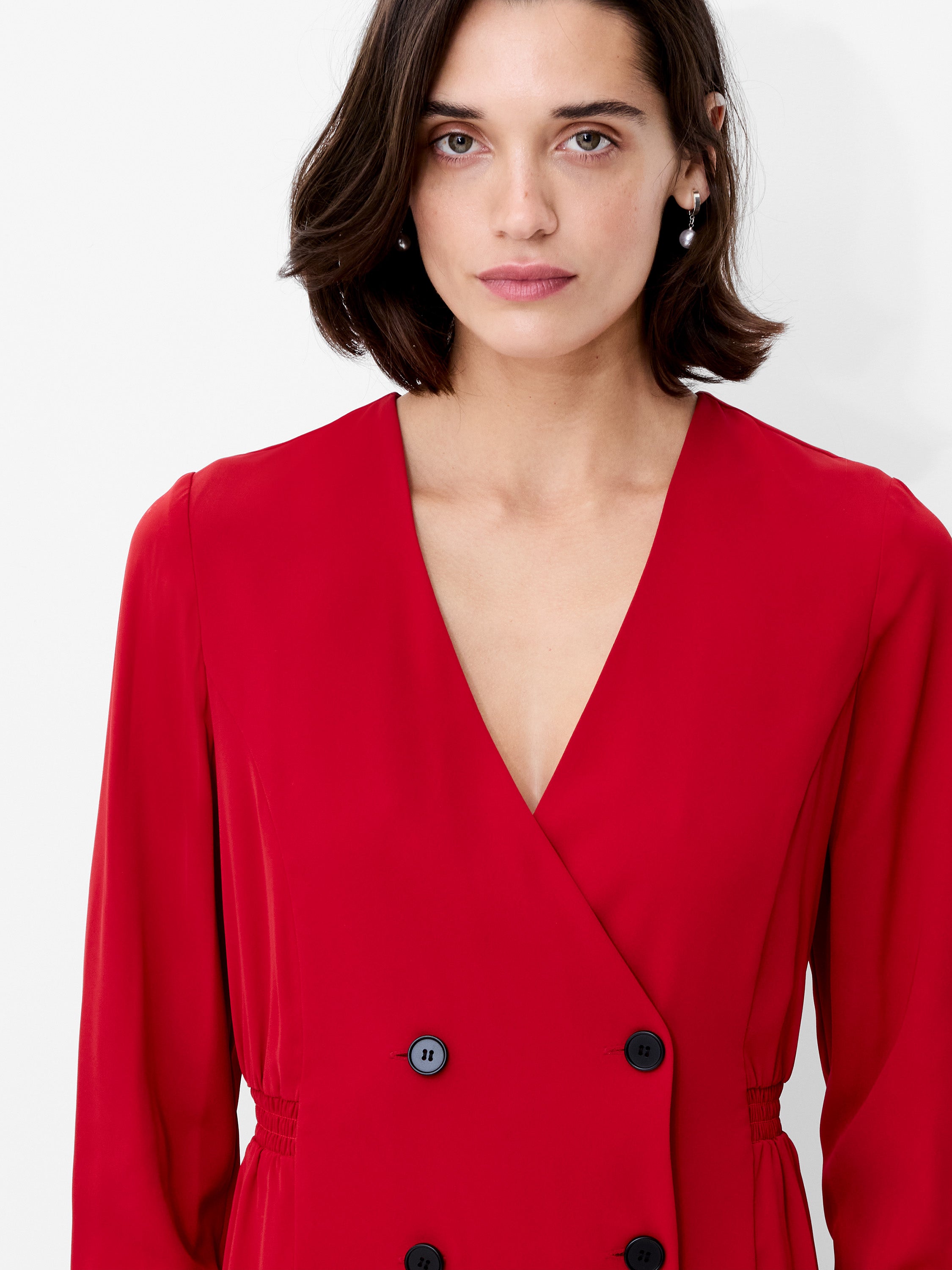 Levent Crepe Double Breasted Mini Dress