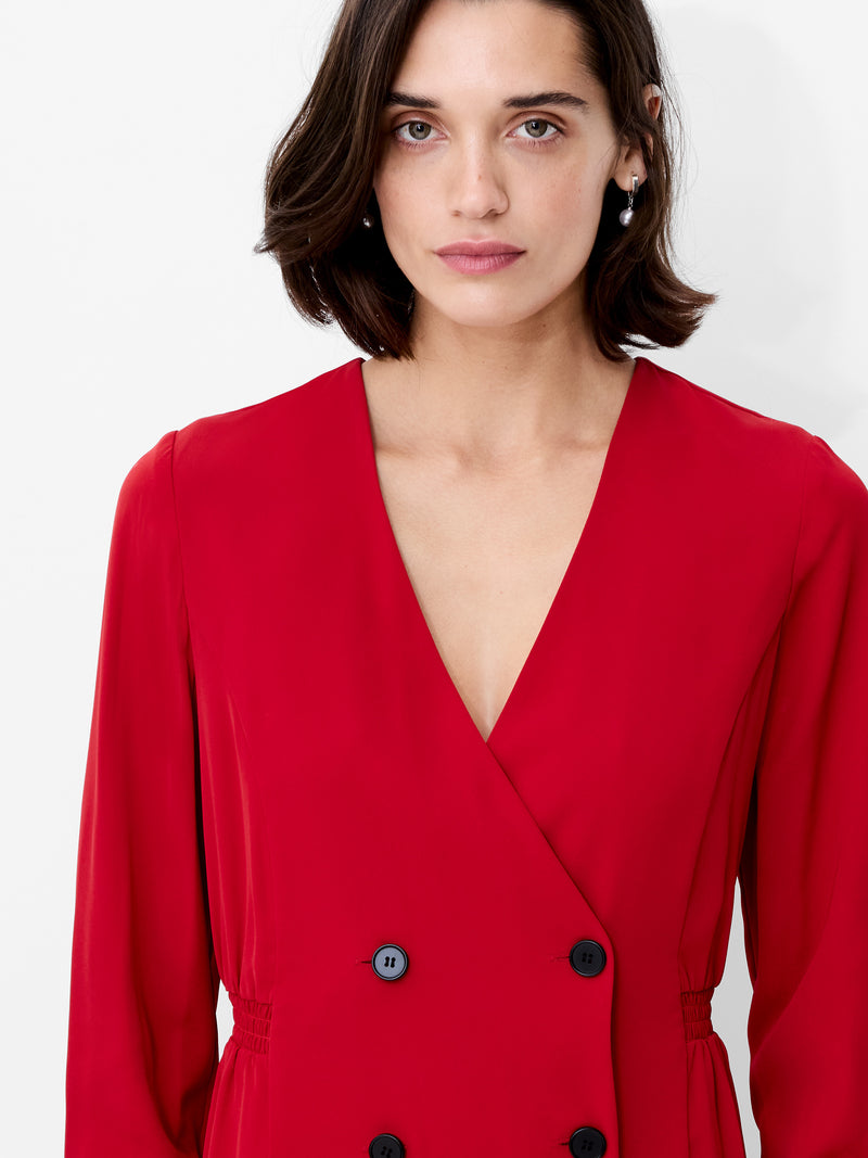 Levent Crepe Double Breasted Mini Dress