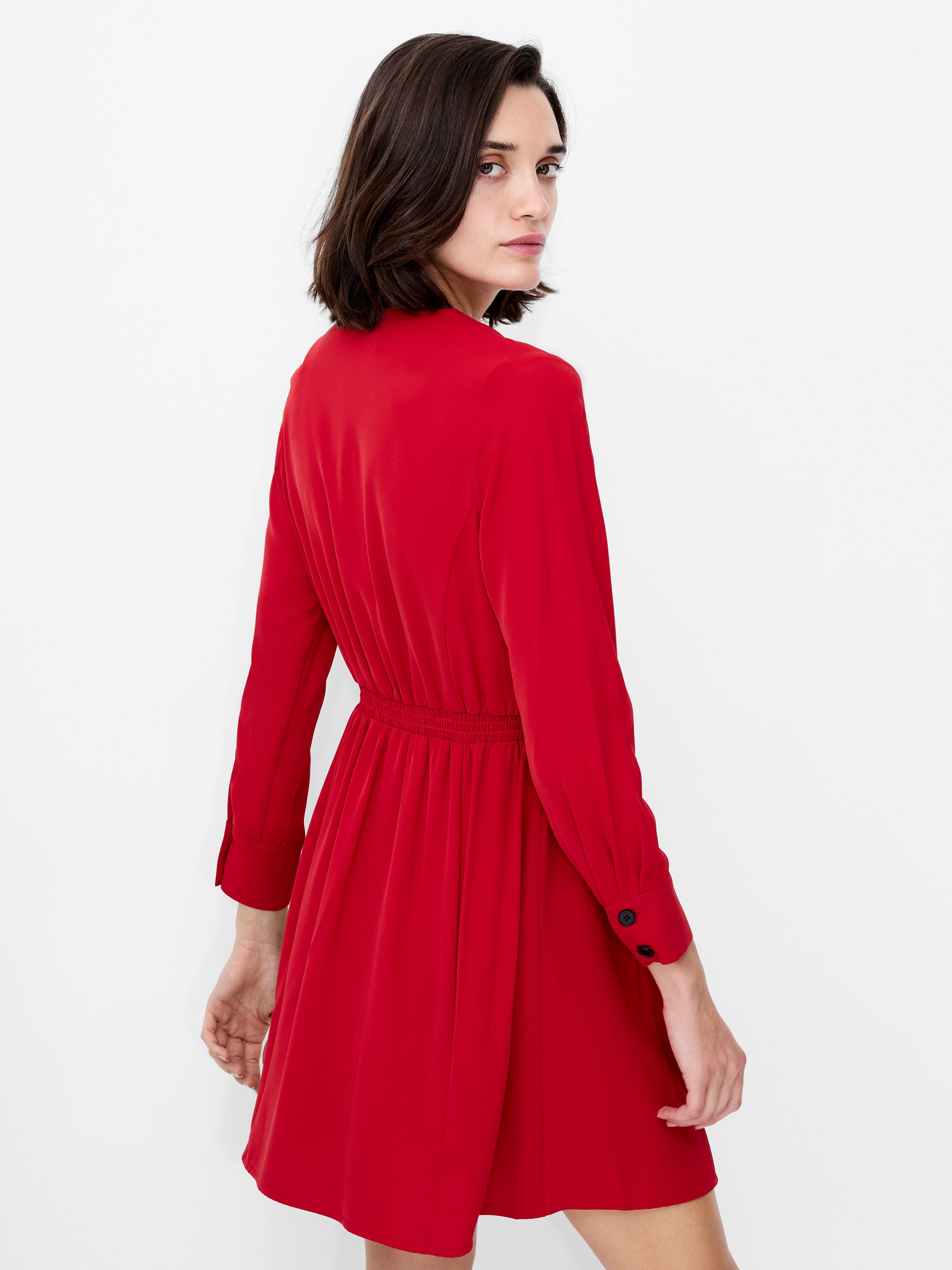 Levent Crepe Double Breasted Mini Dress