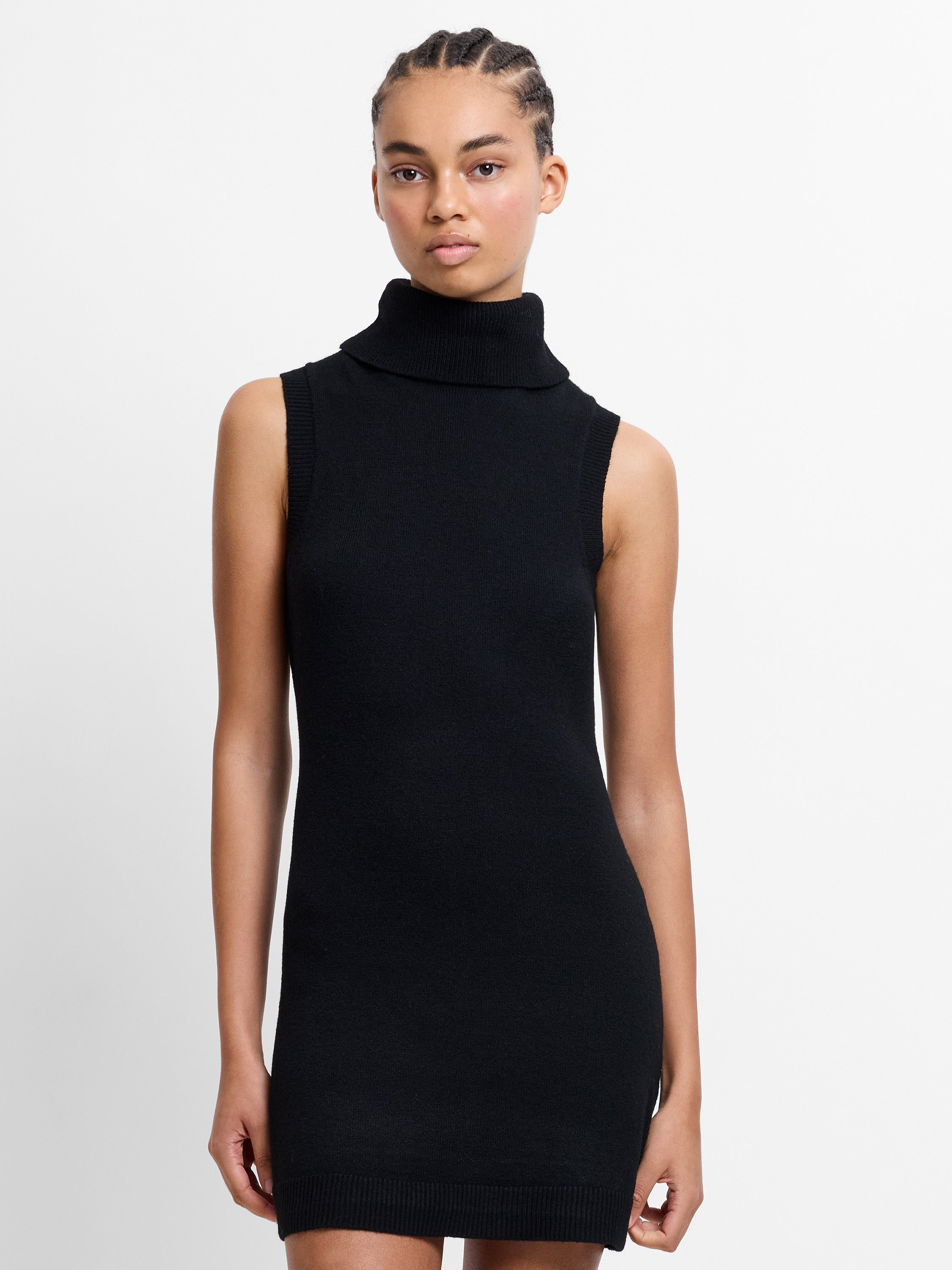 Vhari Recycled Knit Sleeveless Turtleneck Mini Dress