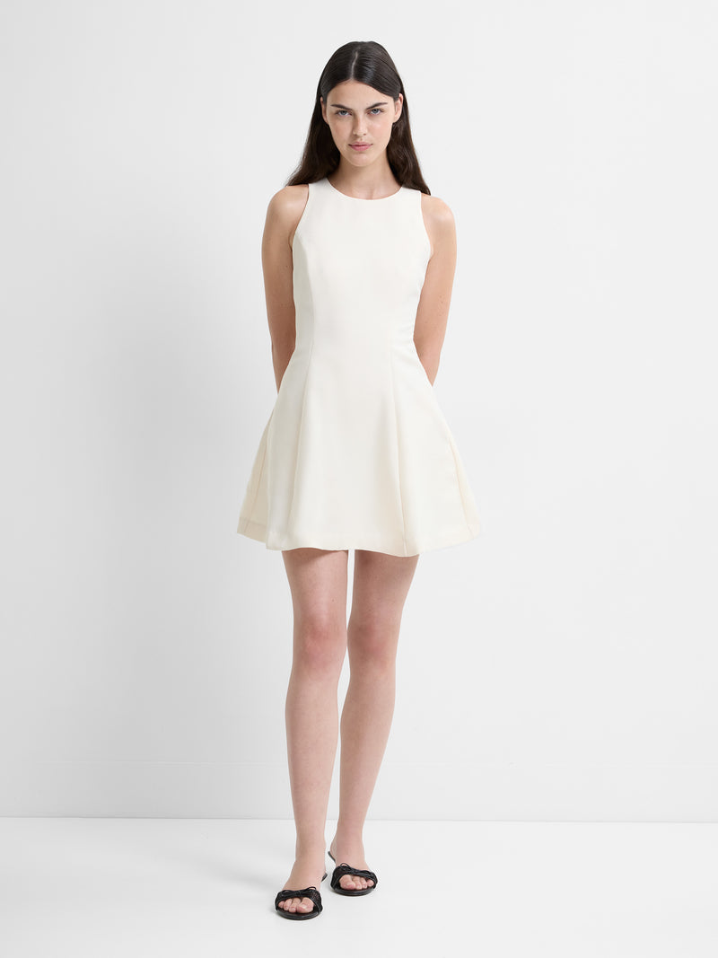 Structured Taffeta Flare Mini Dress