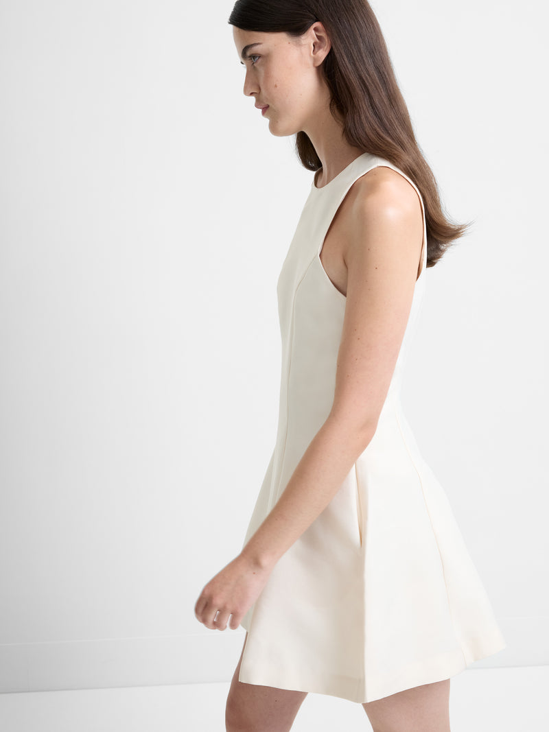 Structured Taffeta Flare Mini Dress