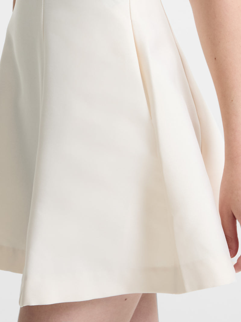 Structured Taffeta Flare Mini Dress