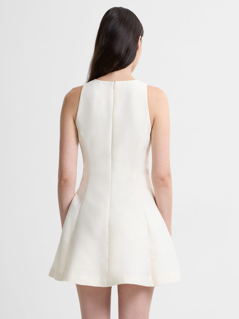 Structured Taffeta Flare Mini Dress