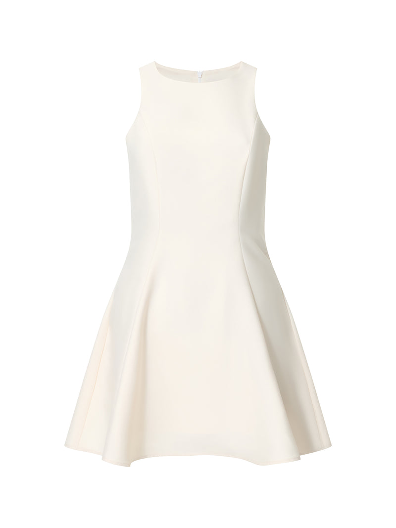 Structured Taffeta Flare Mini Dress