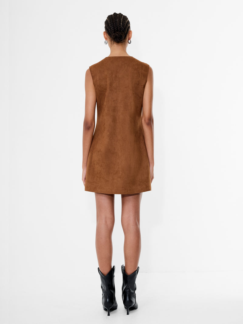 Laney Faux Suede Sleeveless Mini Dress