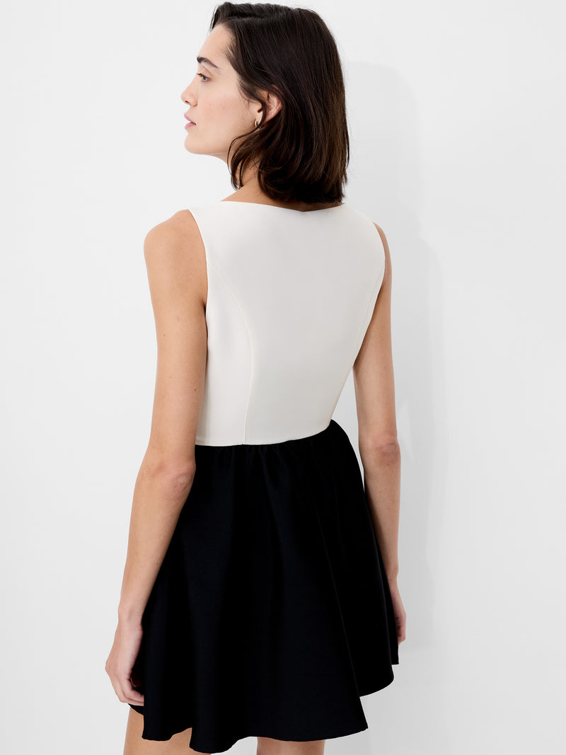 Structured Square Neck Sleeveless Mini Dress